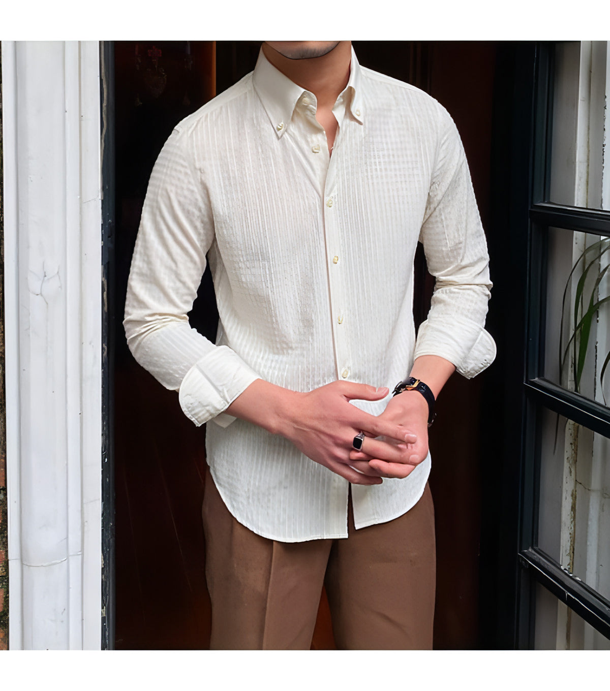 Retro Atmungsaktives Knitterfreies Hemd Italienische Herren