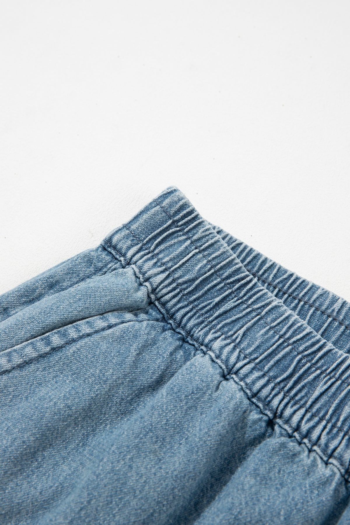 Beau Blue Frayed Floral Patch Wide Leg Raw Hem Wide Leg Jeans