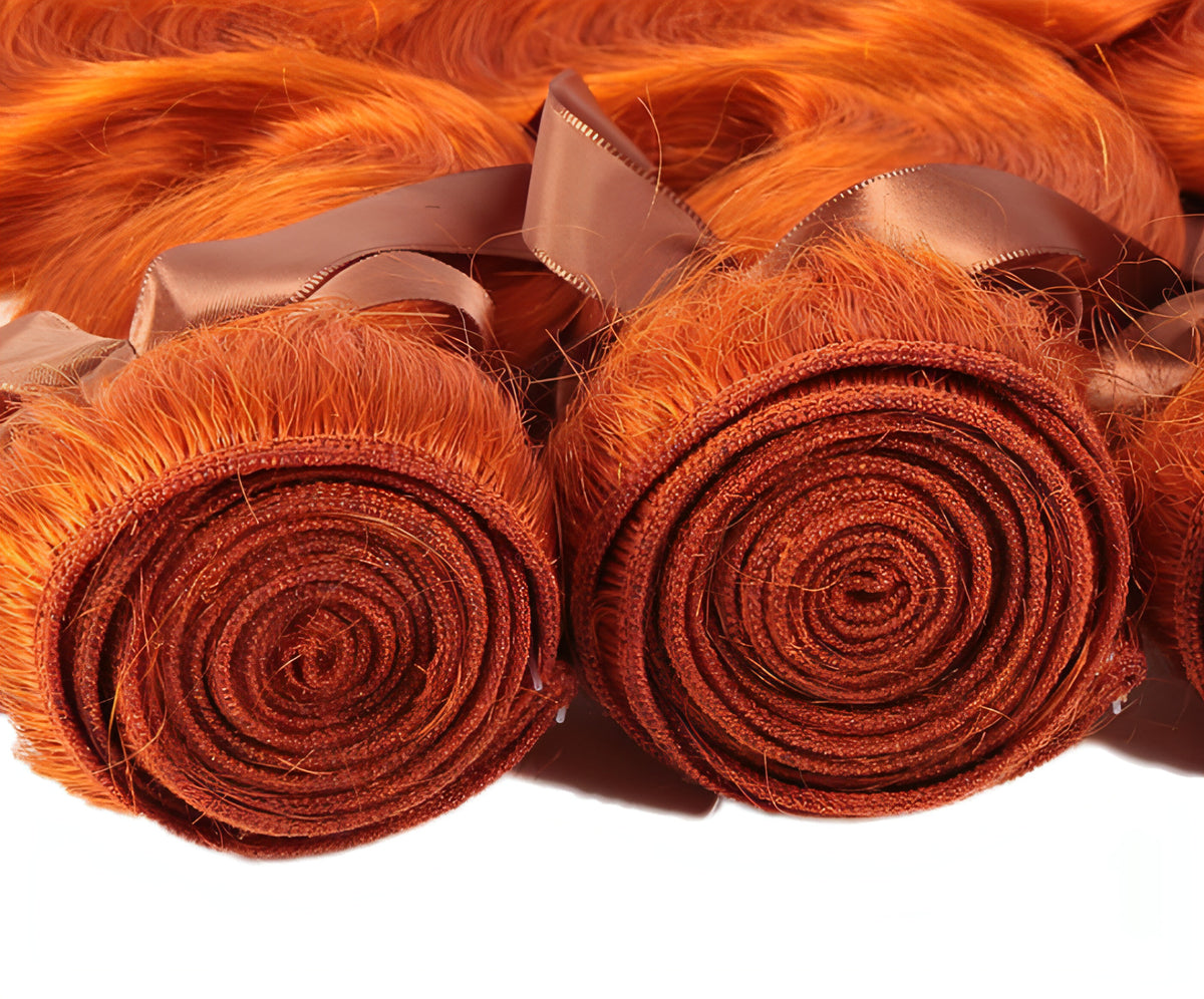 LuxeWave Real Hair Curtain Block Orange