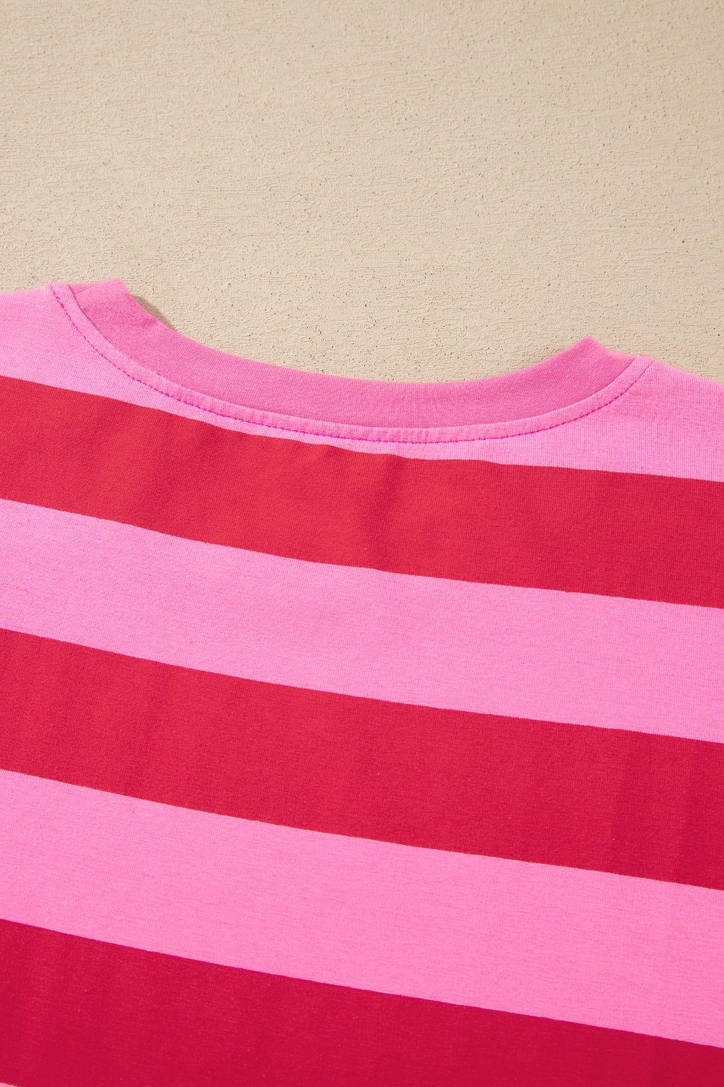 Orange Stripe Cuffed Short Sleeve Pocketed Casual T Shirt Long Dress