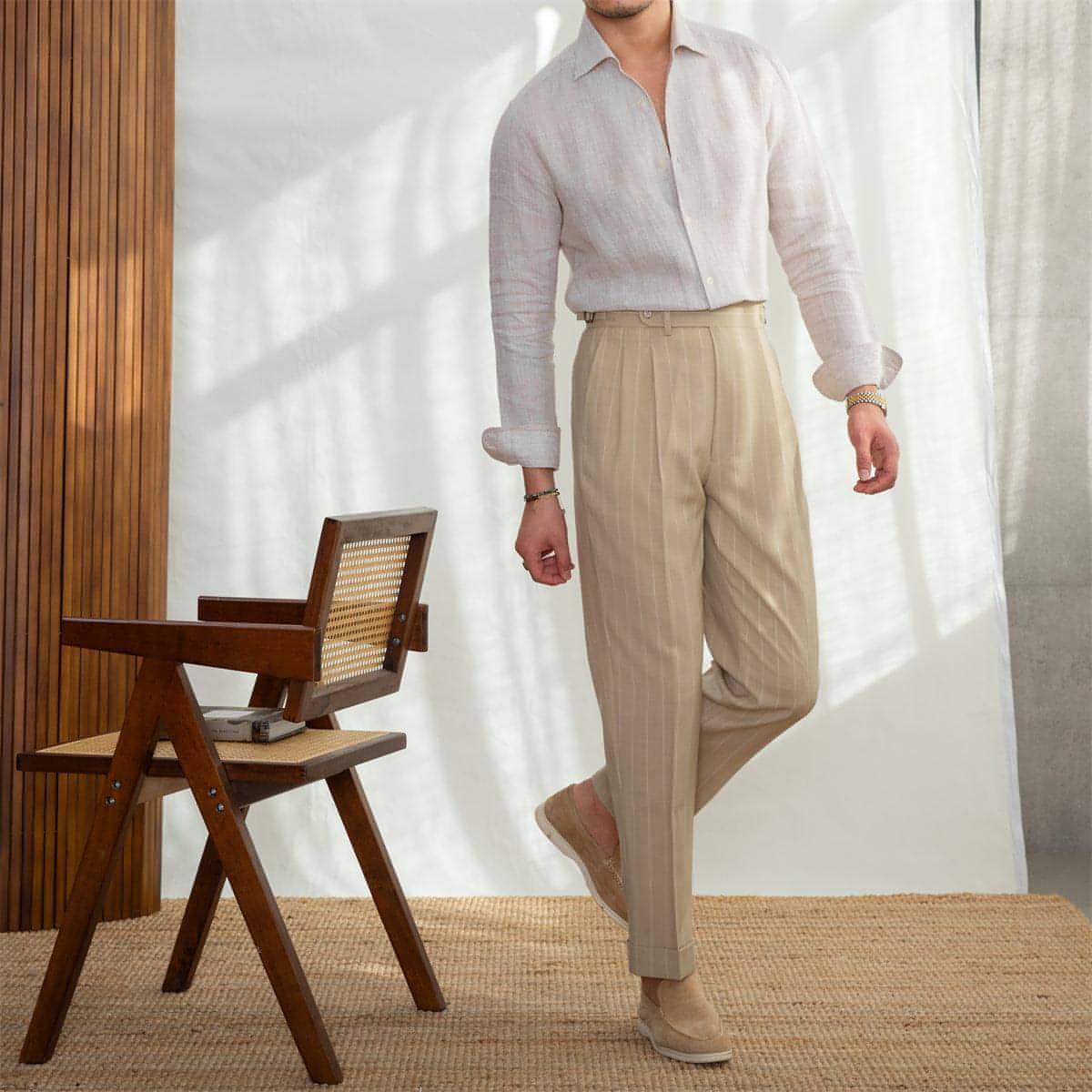 Slim Fit Hemd mit einem Ausschnitt für Herren
