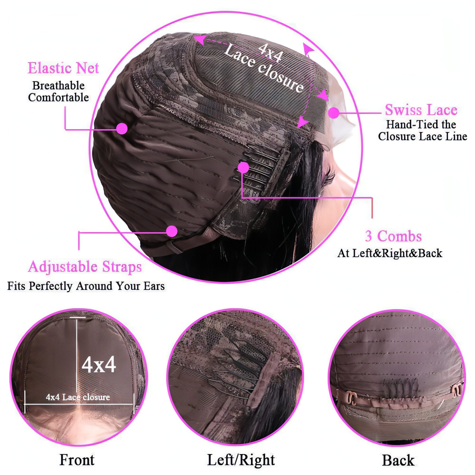LuxeWave Natural Wig Real Hair - LuxeWave