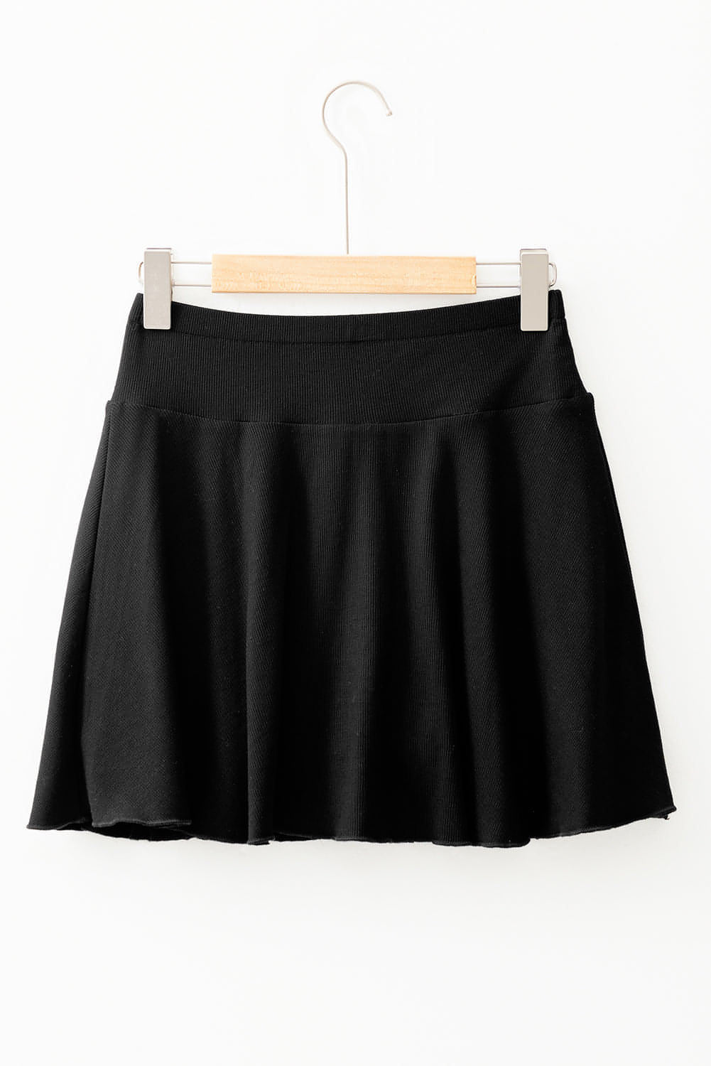 Черная A-Line Draped High Thone Pofle Pocket Skort