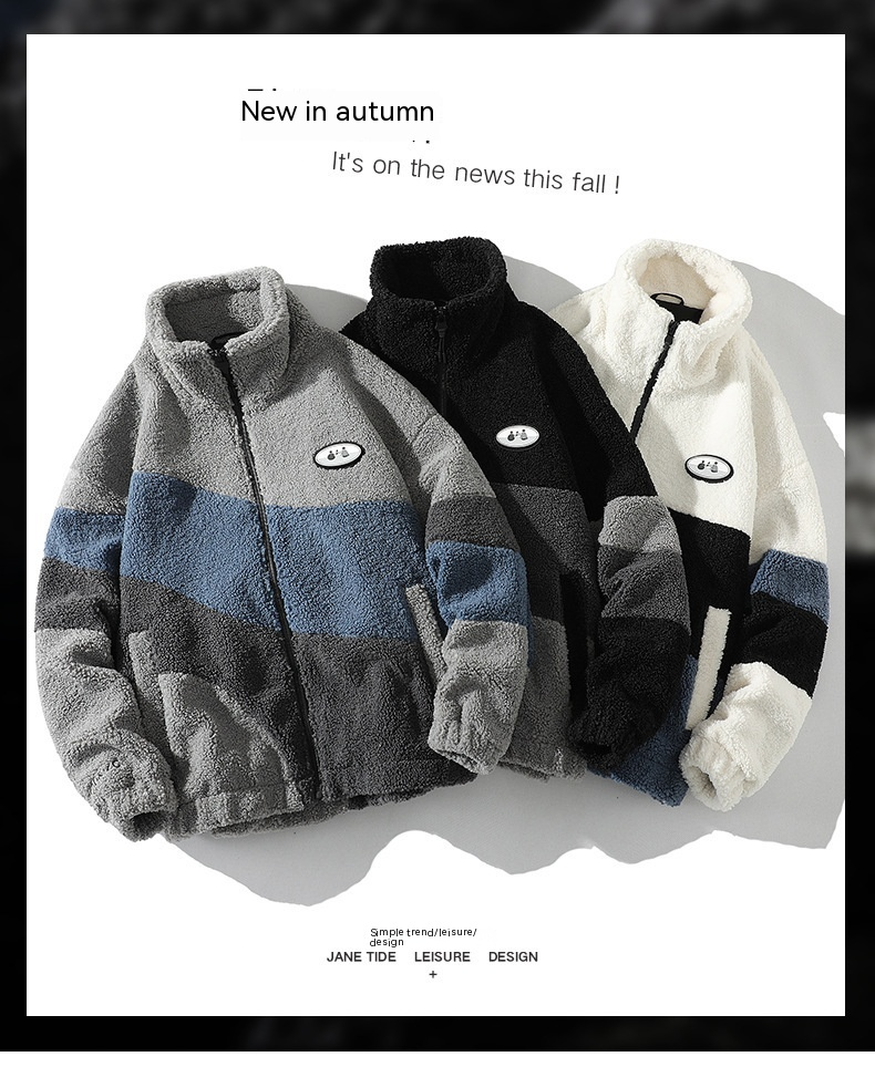 Lambswool Stand Collar Jacket Men