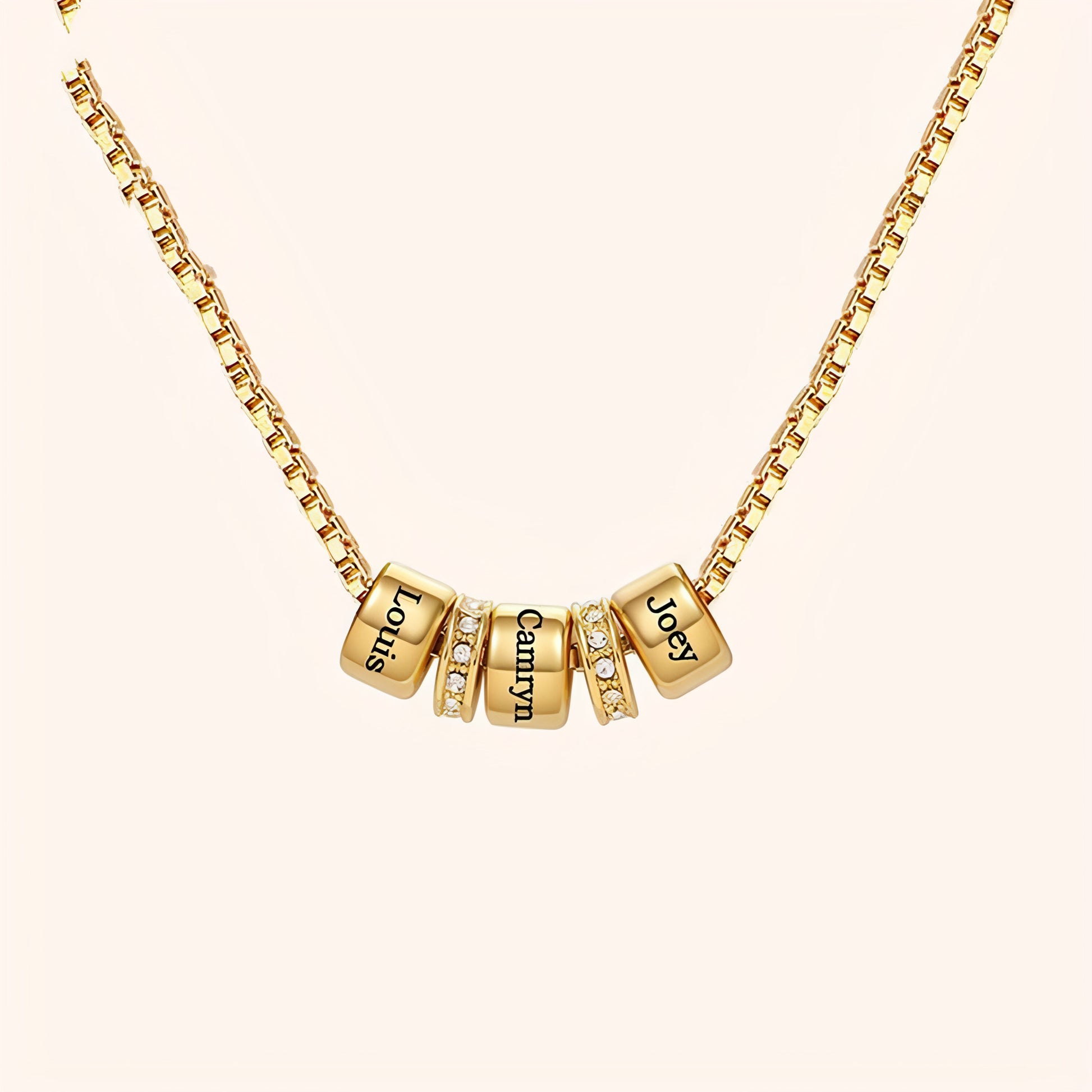 ✨ Personalized Diamond Bead Name Necklace – Your Story, Worn in Gold ✨