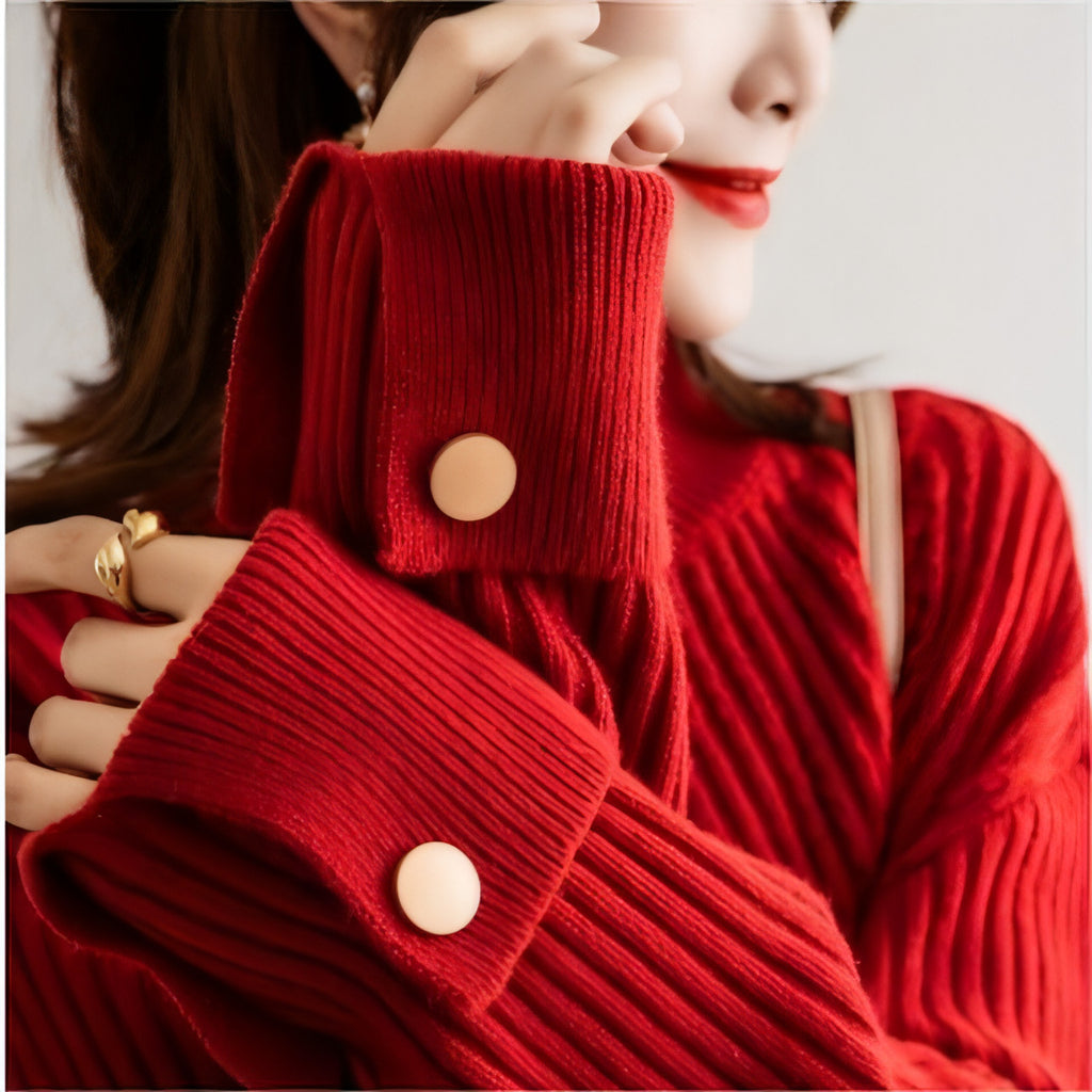 Herbst und Winter - Neuer Halbrollkragenpullover für Damen