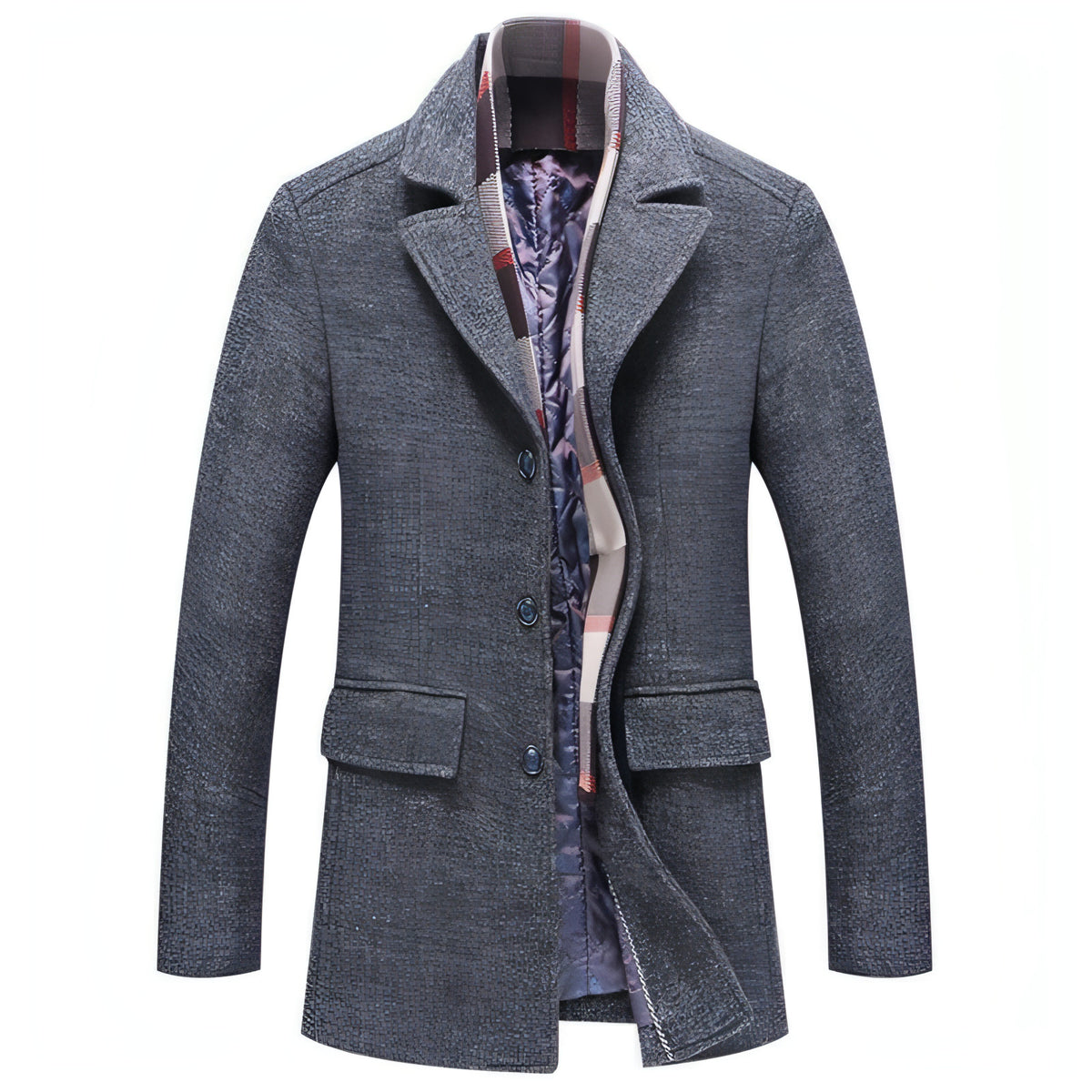 Outono de inverno de inverno de lã de lã casaco de moda de colarinho de colarinho