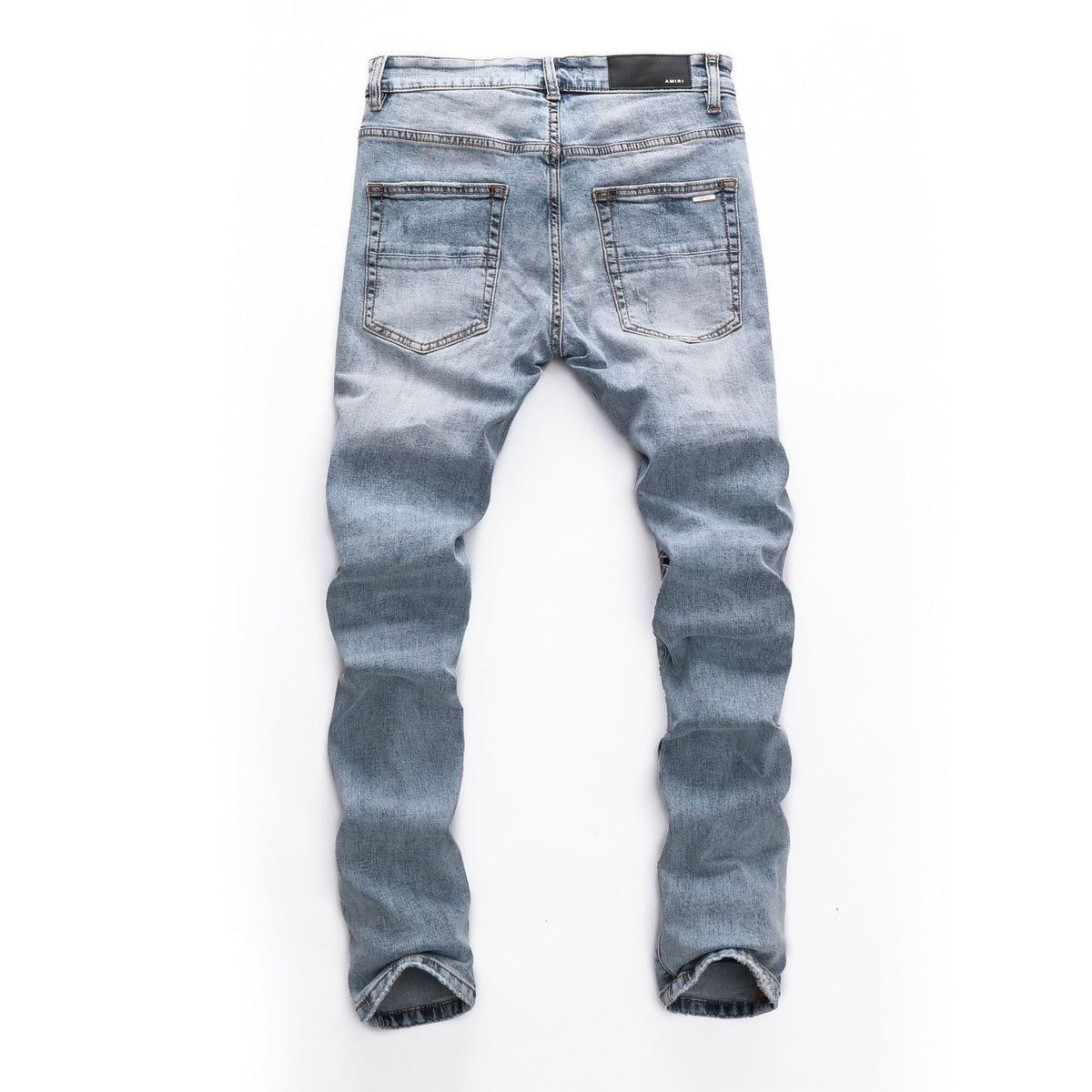 Trendy Washed White Scum Men's Jeans – Slim Fit, Hand-Finished