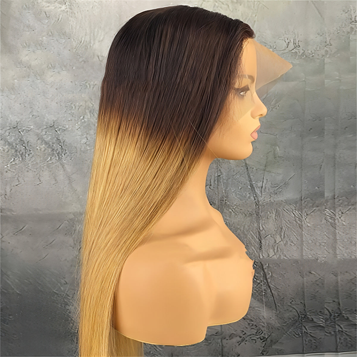 LuxeWave Fashion Real Hair Gradient Wig Lace Headgear