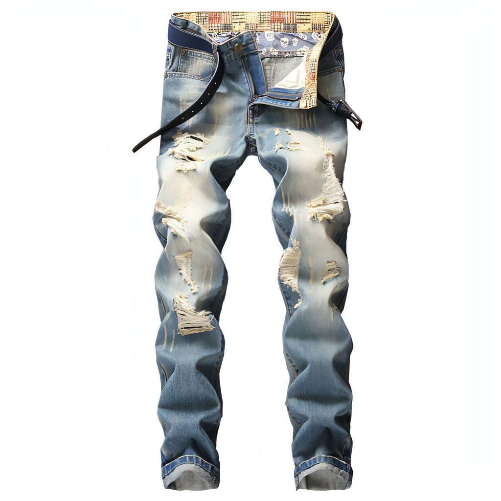 Hong Kong Stil Zerrissene Jeans Amerikanischen Casual Lose