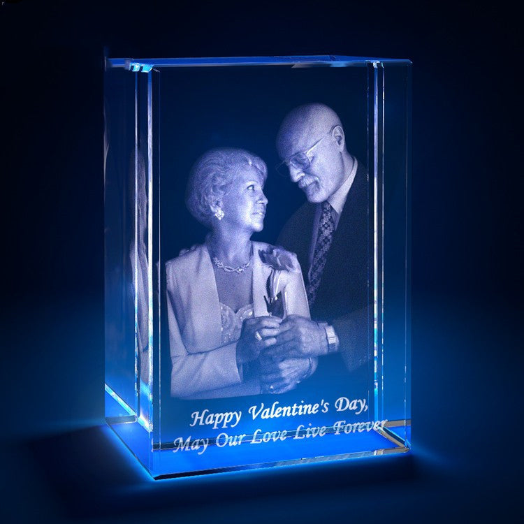 CrystalHeart™ – Personalized  Laser Engraved Glass Photo Cube