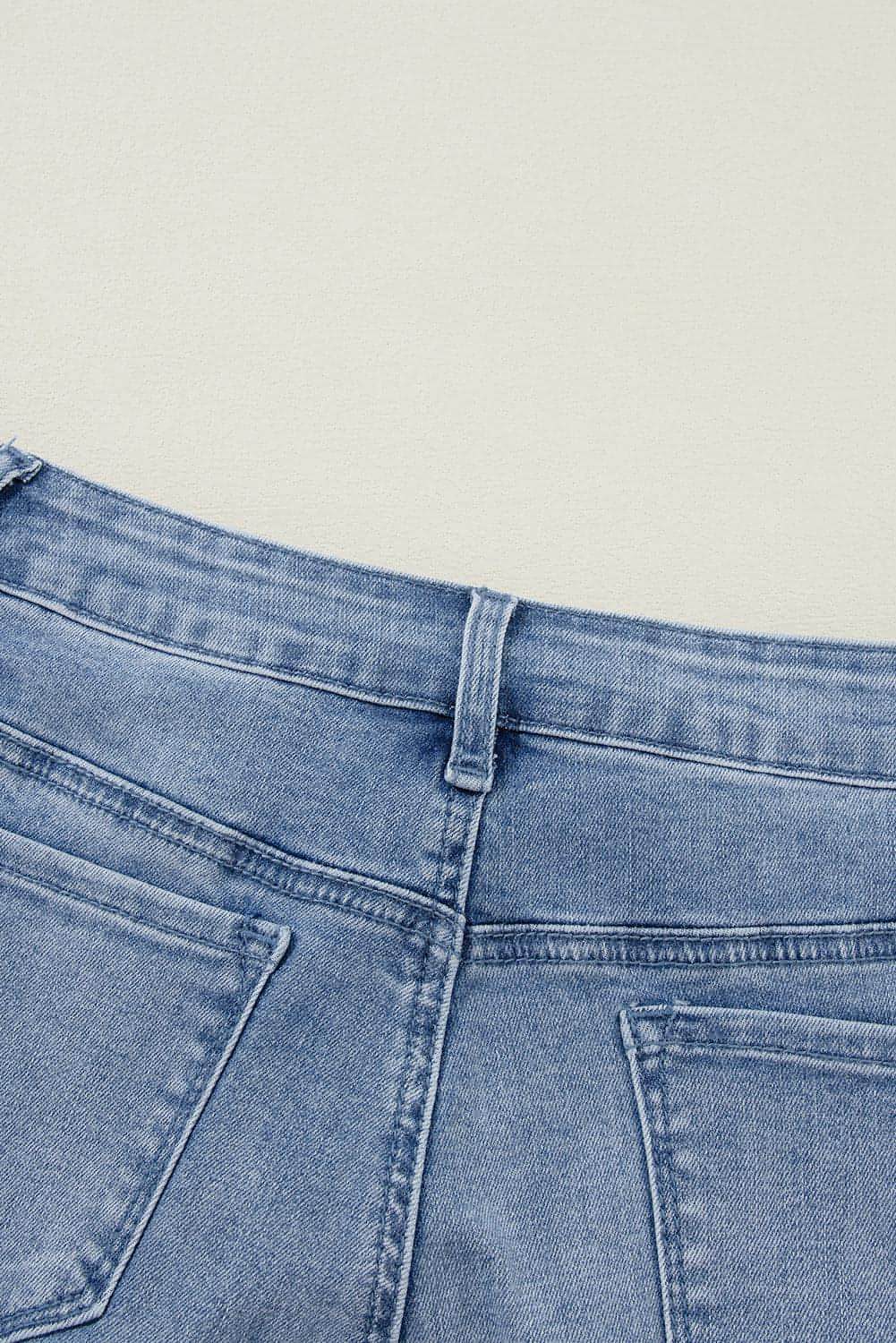 Ashleigh Blue Acid Wash nödställda breda ben med hög midja jeans