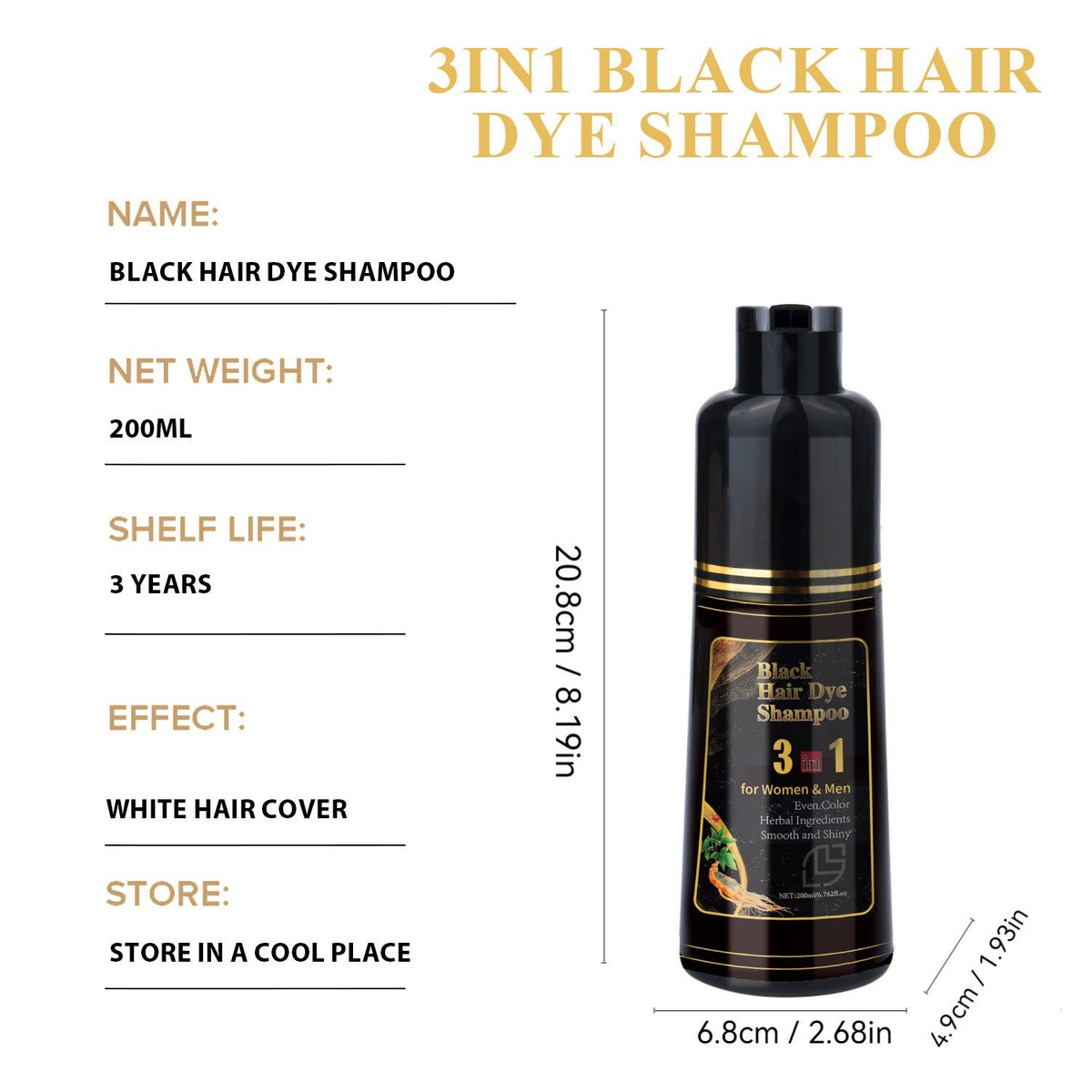Black Ran Hair Shampoo 3-in-1 – Cleanses, Nourishes & Refreshes Color (200ml)