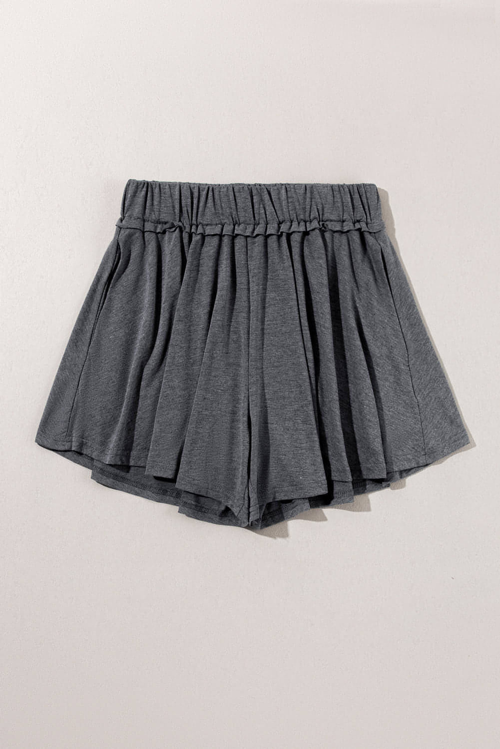Graue Culotte-Shorts mit elastischem Bund