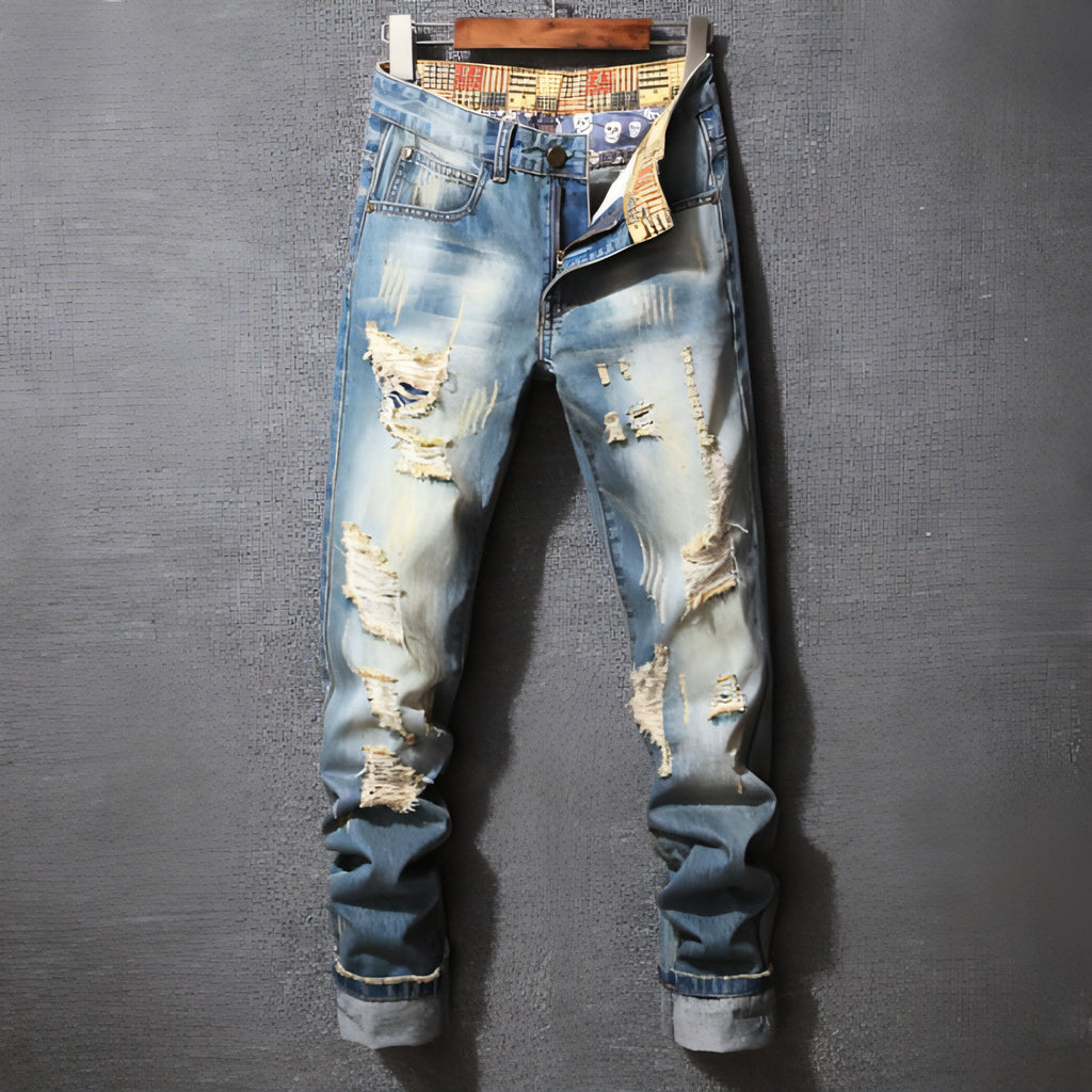 Hong Kong Stil Zerrissene Jeans Amerikanischen Casual Lose