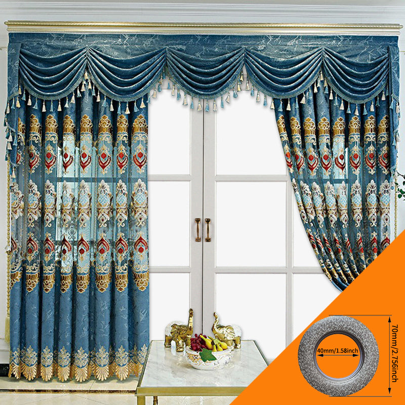VeluRomi™ – Modern Velvet Embroidered Curtains for Light-Proof Elegance
