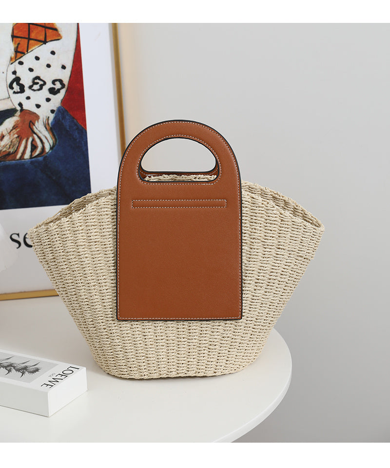 SolunaWeave™ – Retro Splice Straw Tote