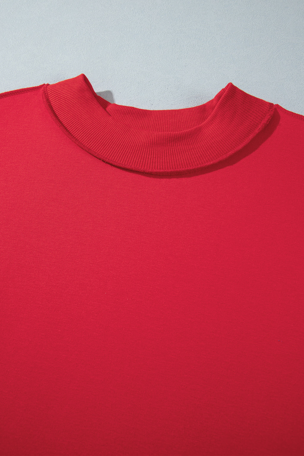 Racing Red Exposed Seam Detail Reversible Double Wear Plus Size Sweatshirt