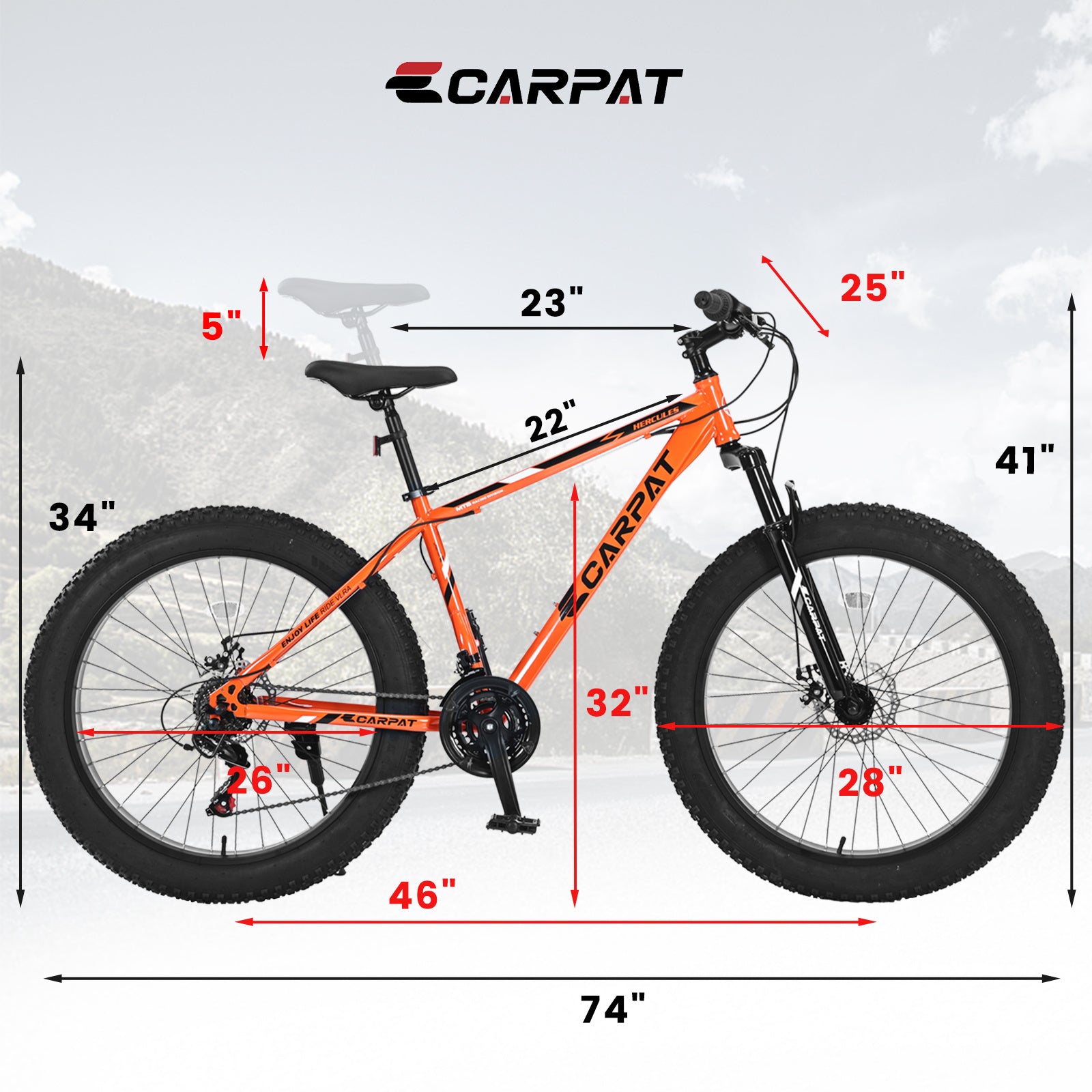 TerraForce™ Ruff-Ryde – 26" Fat Tire Mountain Bike (21-Speed, Full Suspension)