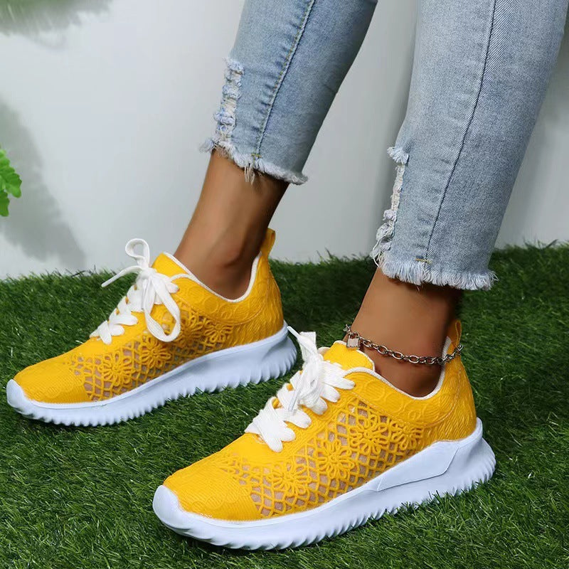 BlossAir™ Glowwalk Edition – Hollow Lace-up Women’s Sneakers with UV Reactive Effect