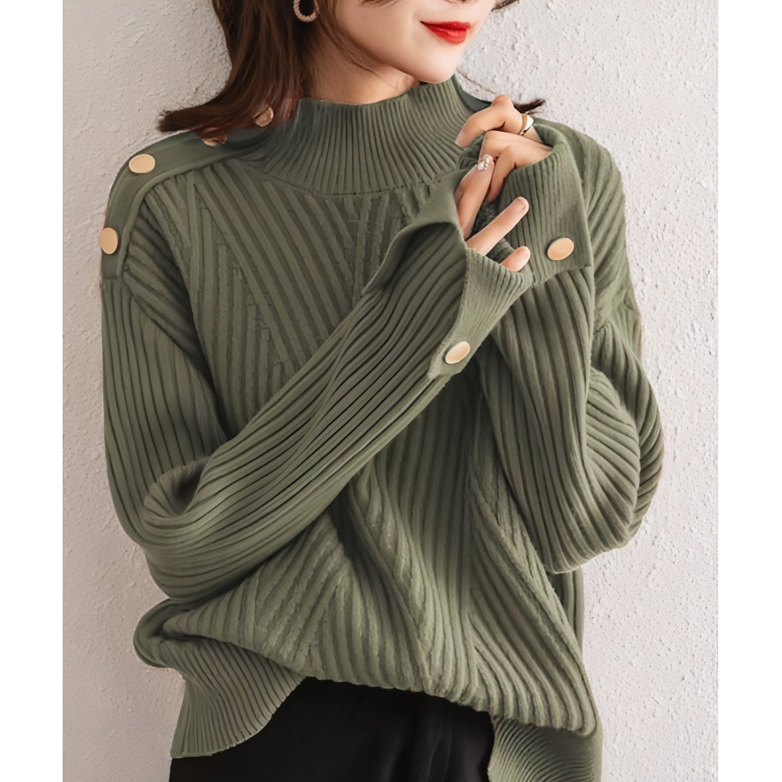 Herbst und Winter - Neuer Halbrollkragenpullover für Damen