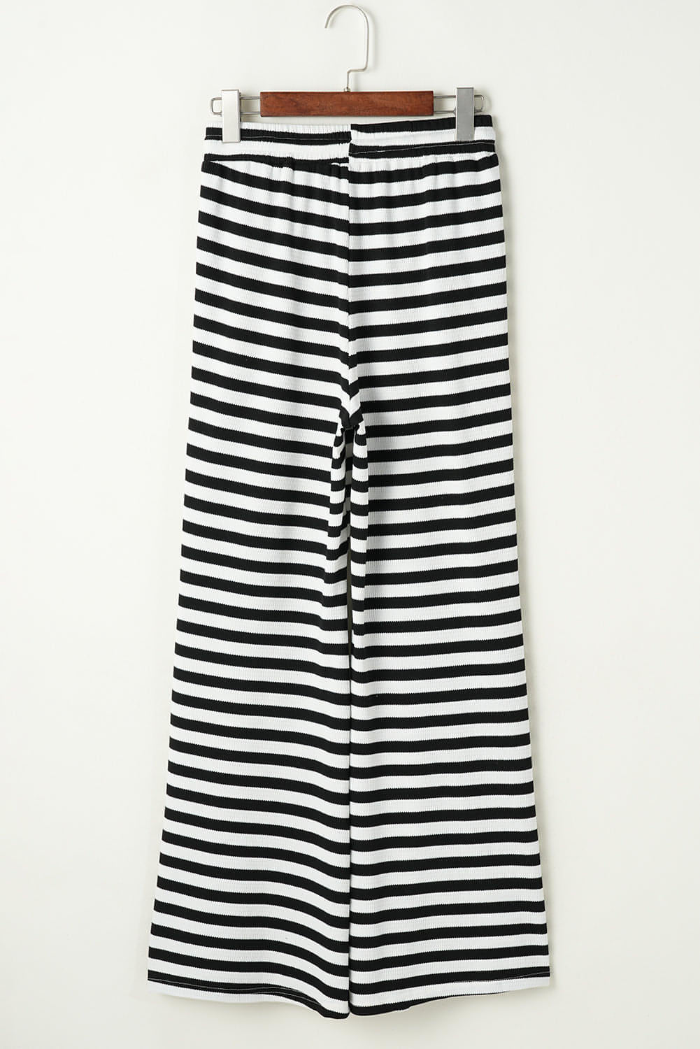 Schwarze Streifen Schnürpeak-up Taille Casual Flared Hosen