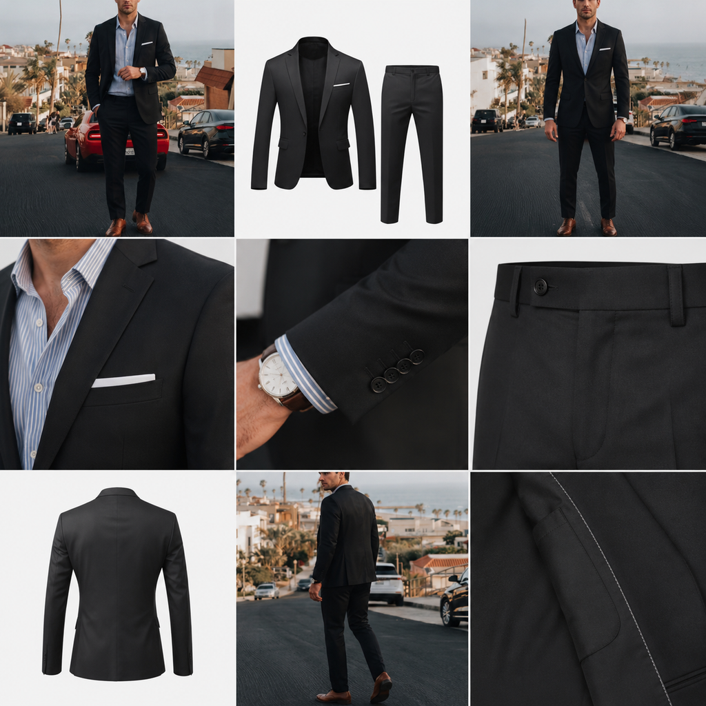 REGALIS™ Executive Slim Fit Suit – Premium Men's Two-Piece Business & Wedding Suit