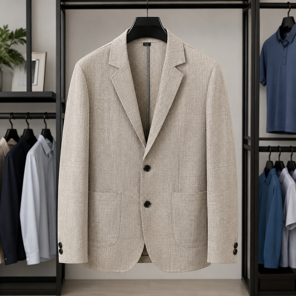 VELMONT™ Heritage Linen Blend Business Blazer – Premium Smart Casual Jacket