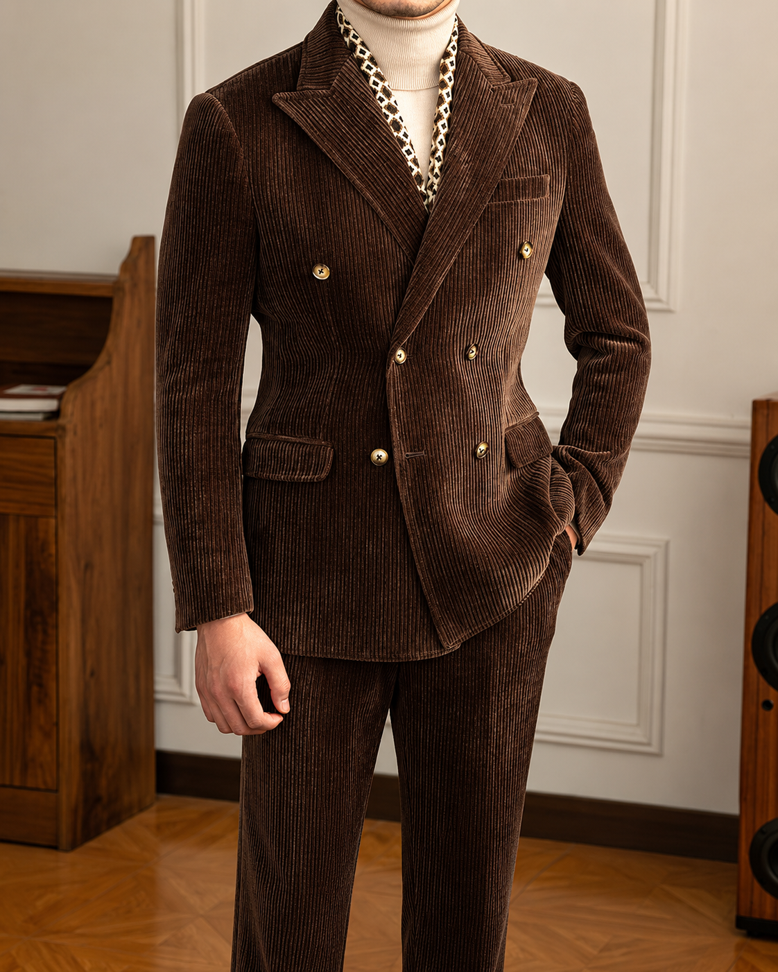 Double Breauzed Anzug leichter Luxusherbst- und Winter