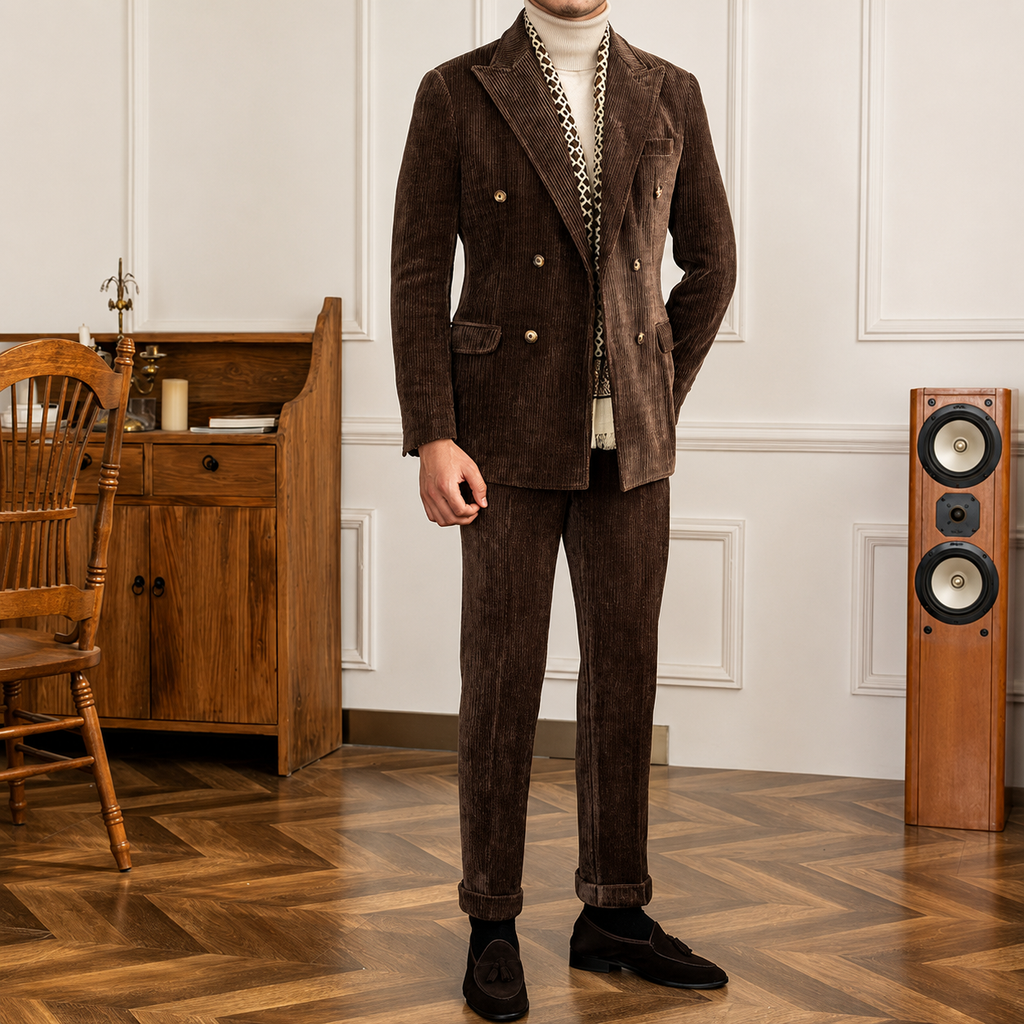 Double Breauzed Anzug leichter Luxusherbst- und Winter