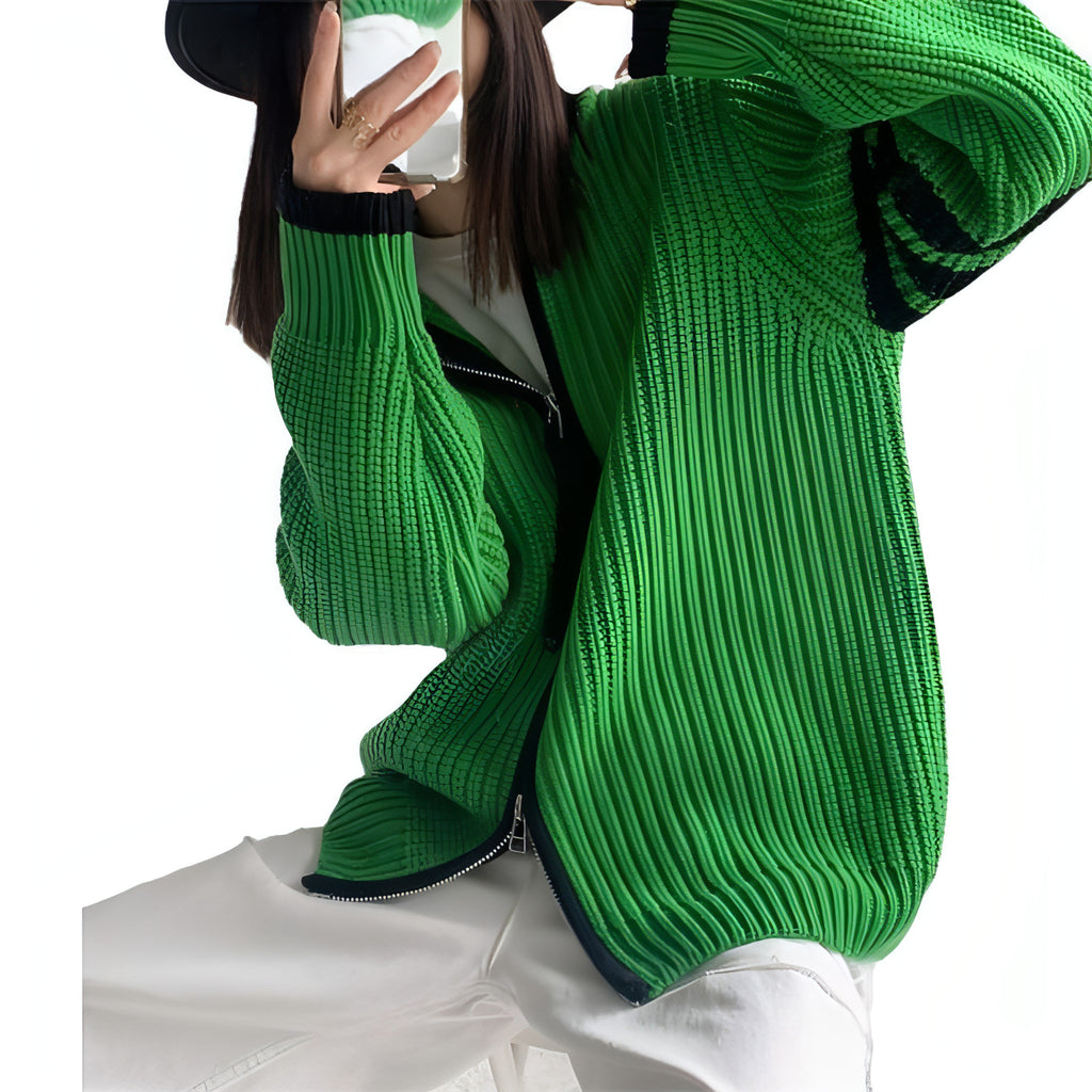 Zipped Stand Collar Sweater Coat Women - Edition 25