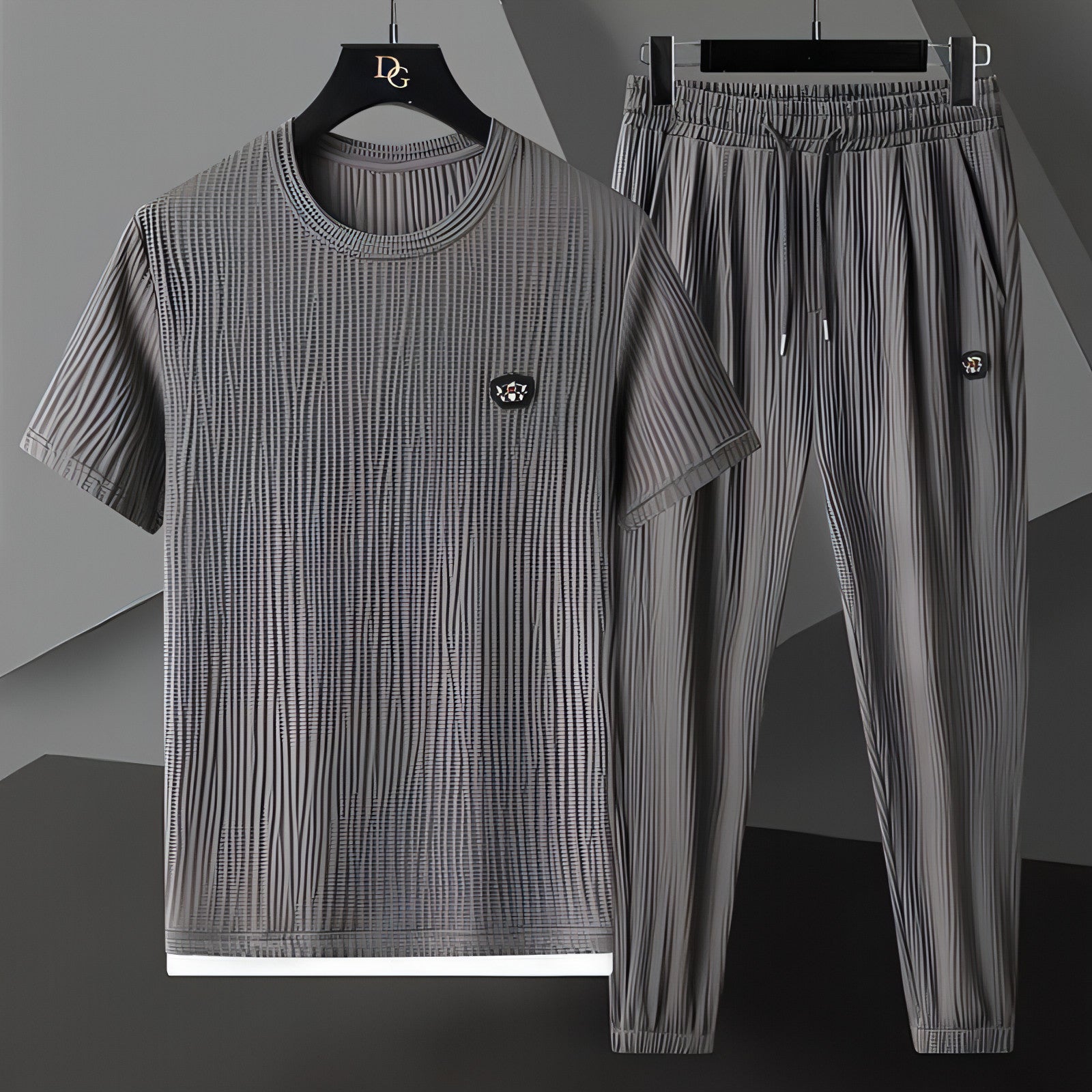 Men's Fashion Casual Exercise Quick-drying Short Sleeve Trousers Suit