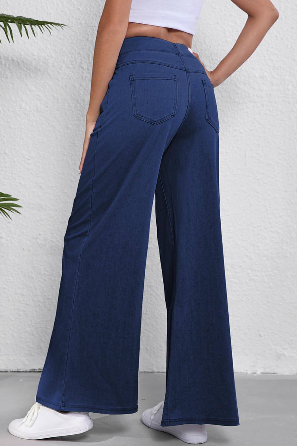 Sail Blue Medium Wash Straight Leg Loose Casual Jeans