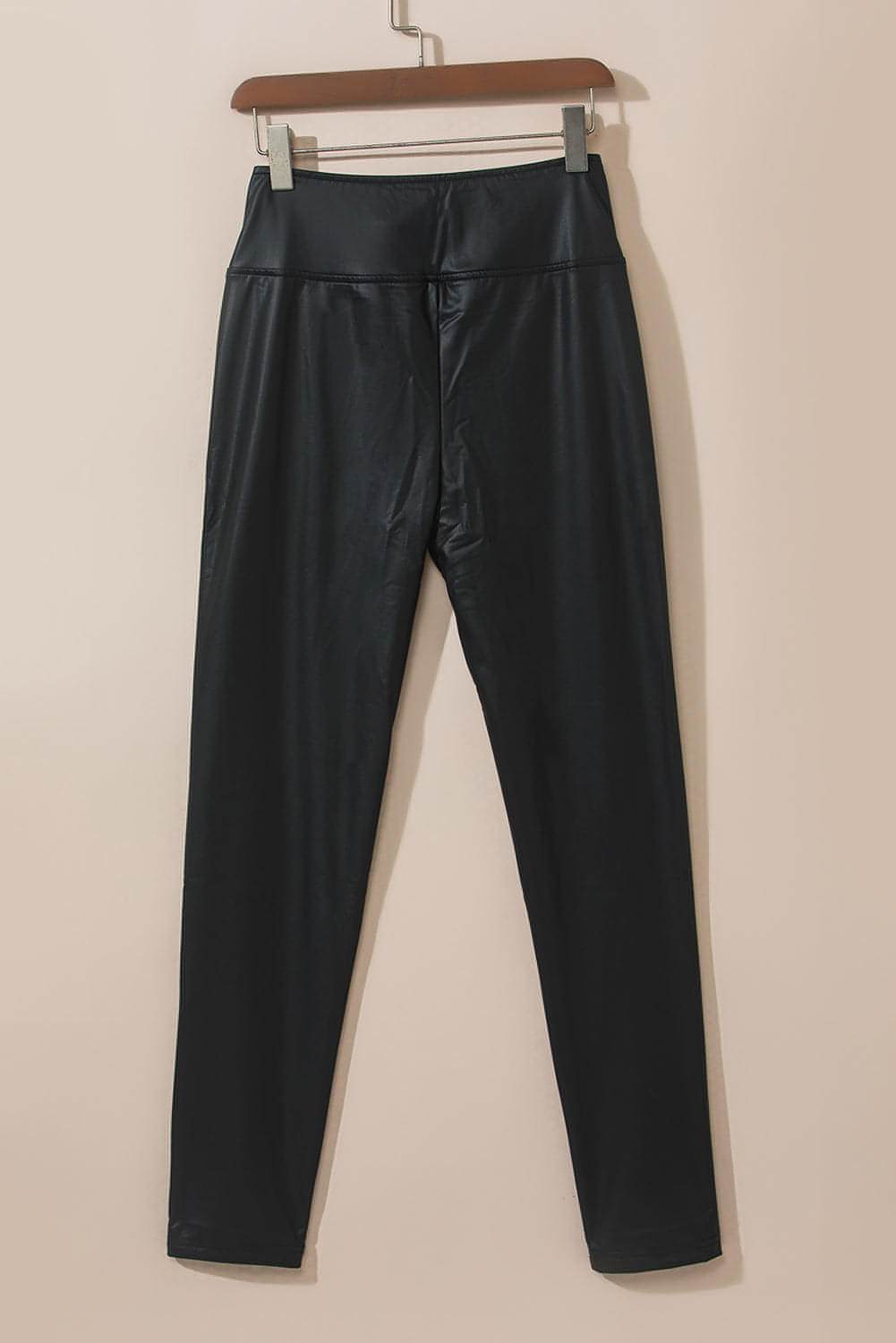 Leggings skinny in ecopelle nera