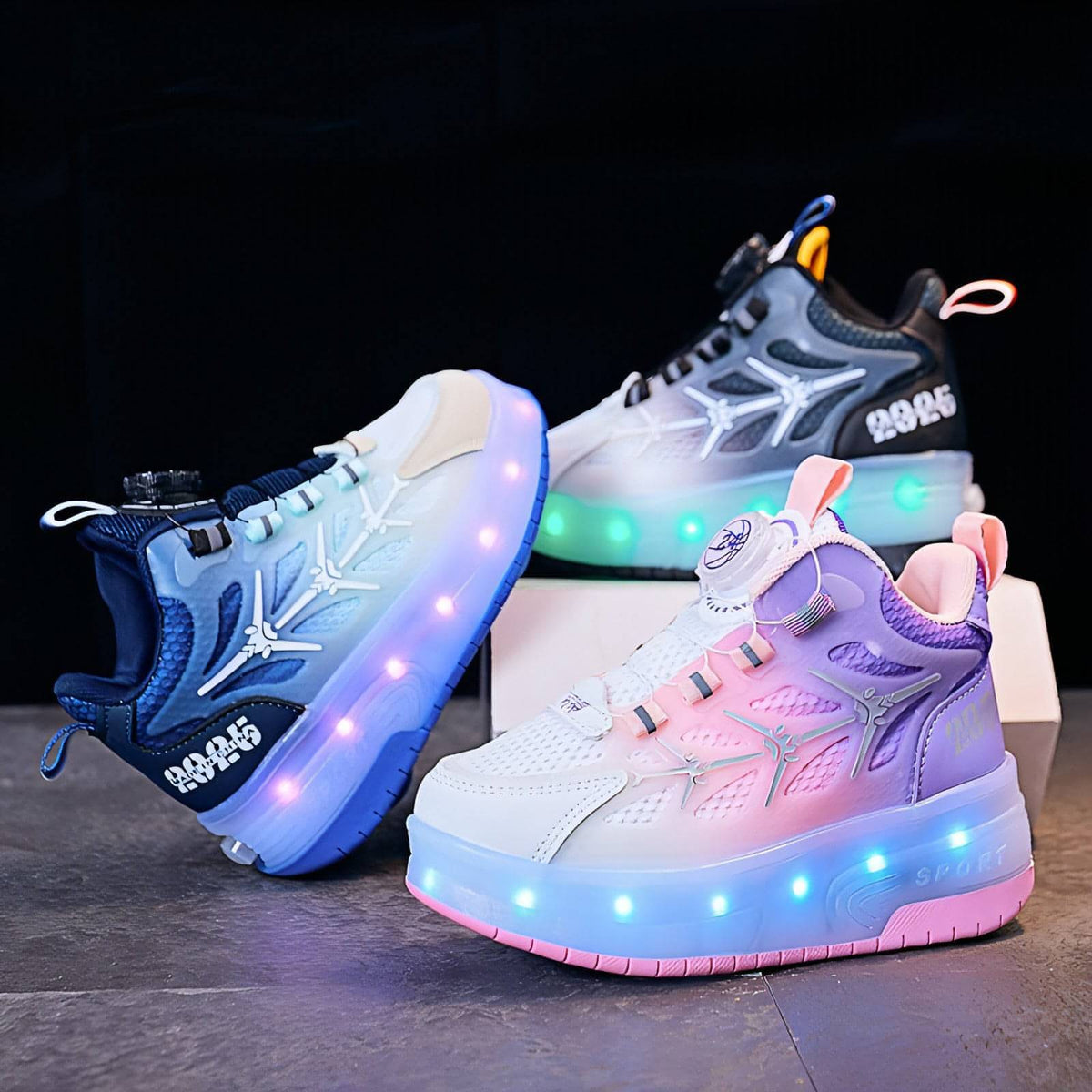 FlashRoll™ – Light-Up Knob Skates for Kids