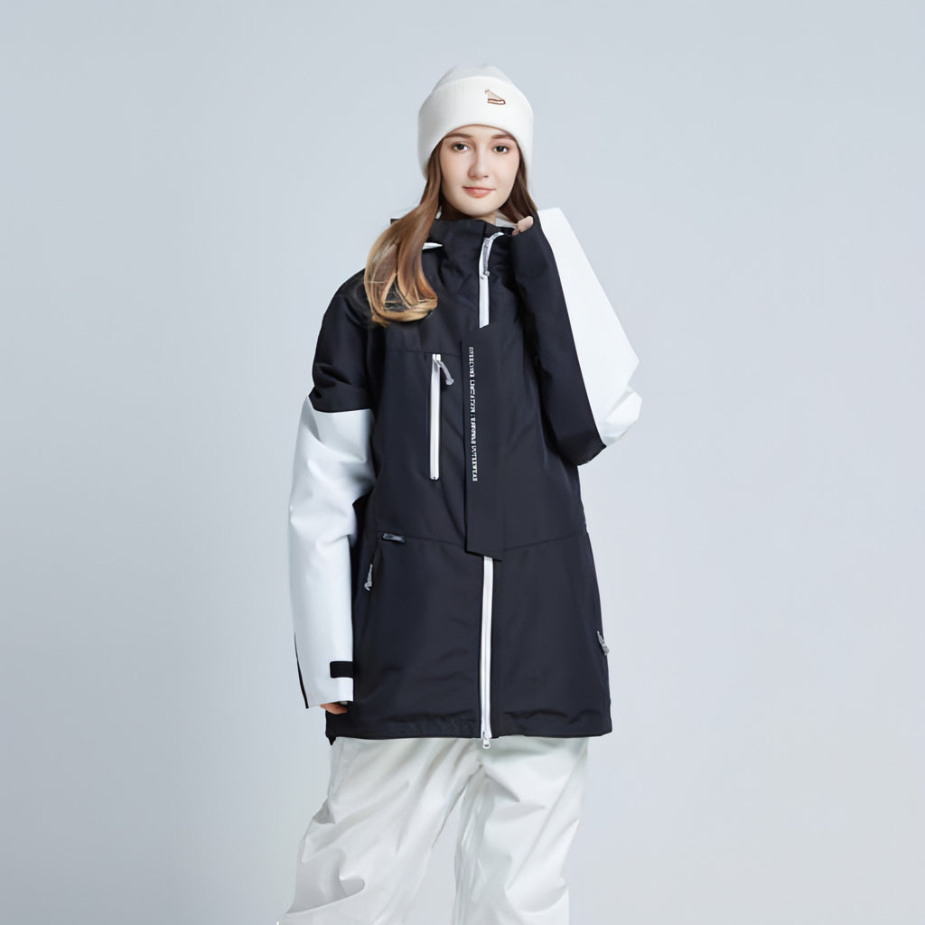 Moda feminina de jaqueta com capuz ladeada solta