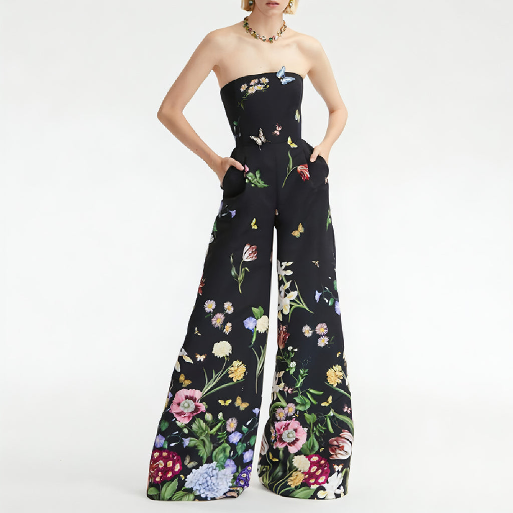 Overall mit botanischem Blumenmuster