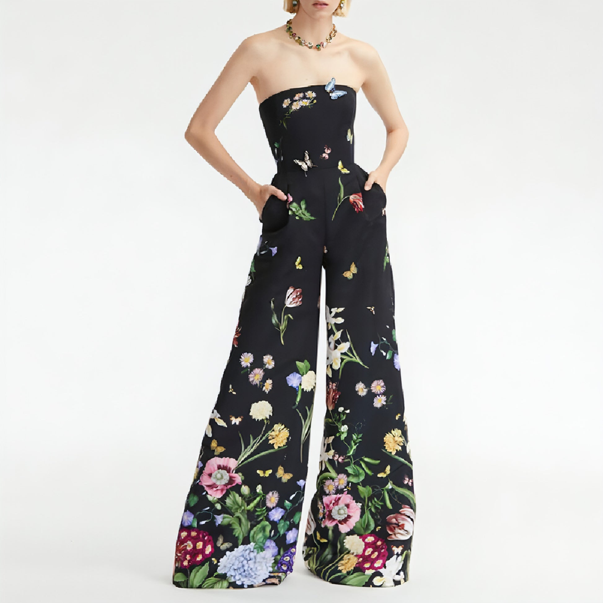 Overall mit botanischem Blumenmuster