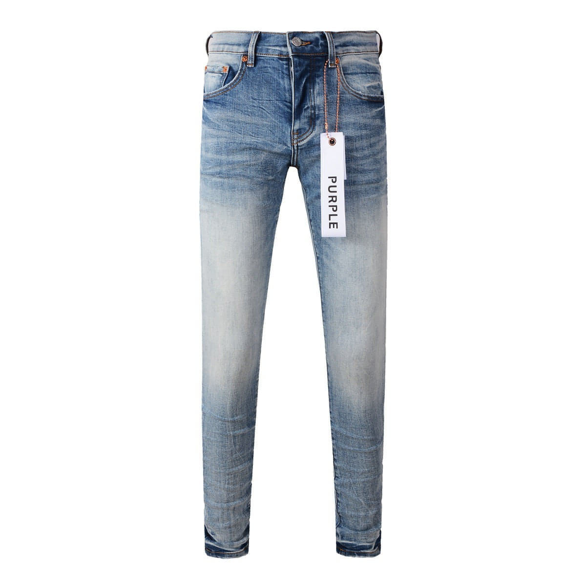 Men’s High-Street Blue Patch Jeans – Urban Style with a Vintage Twist