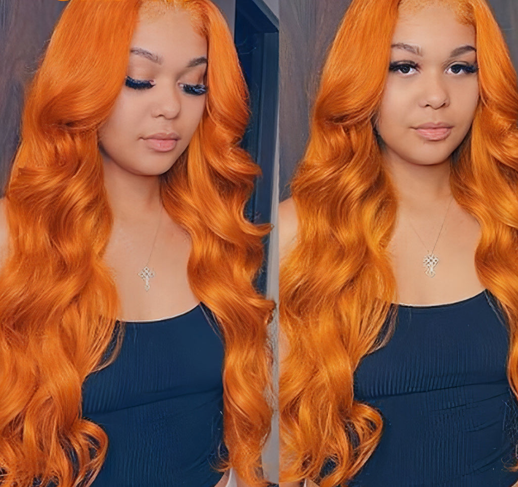 LuxeWave Real Hair Curtain Block Orange