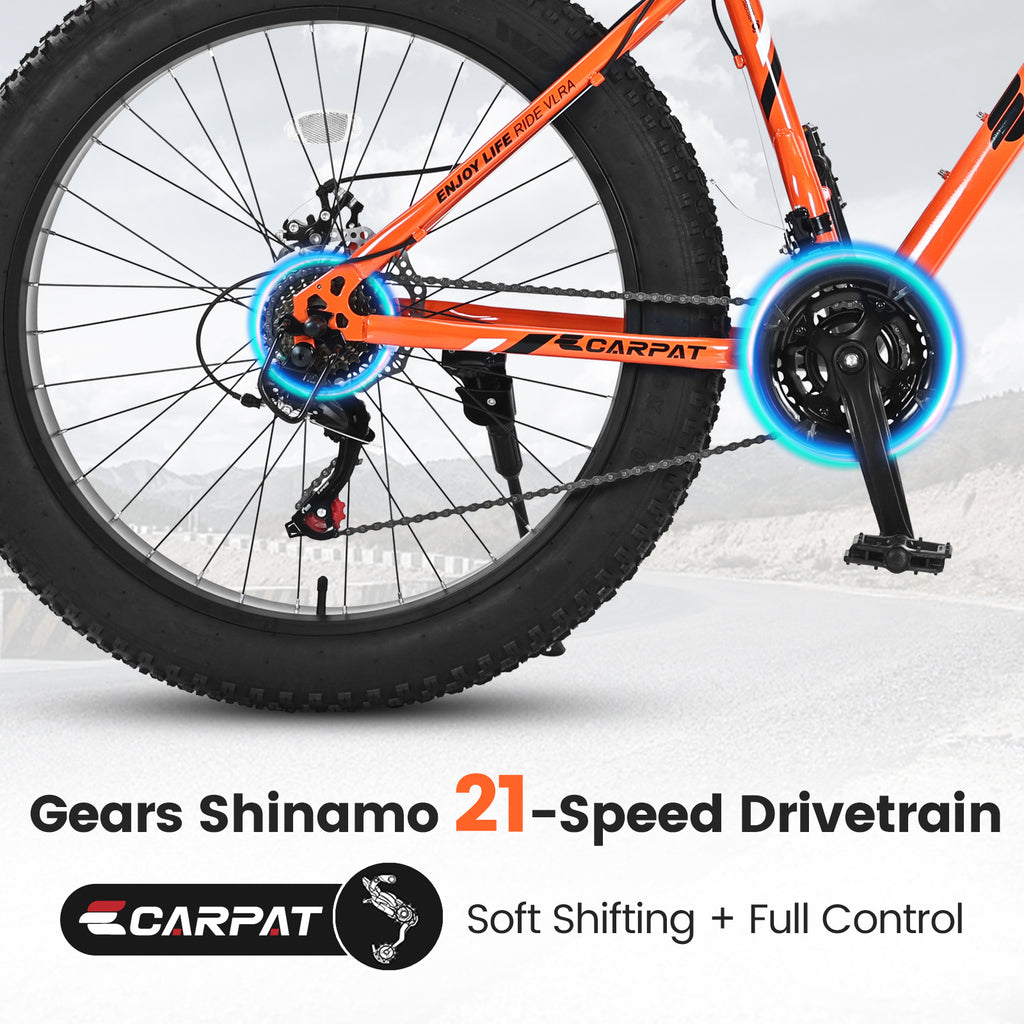 TerraForce™ Ruff-Ryde – 26" Fat Tire Mountain Bike (21-Speed, Full Suspension)
