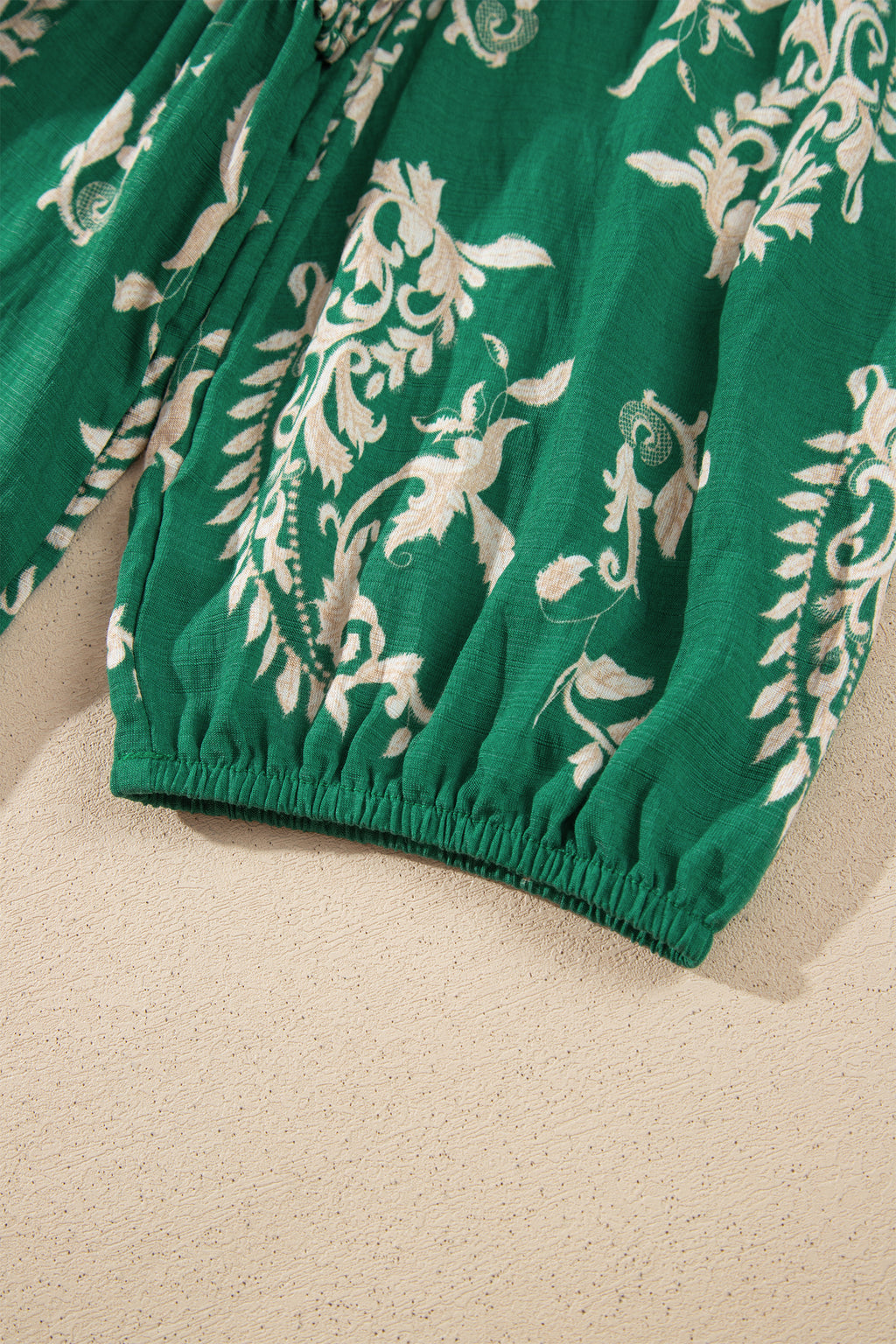Green Floral Print V Neck Shift Dress Plus Size Dress