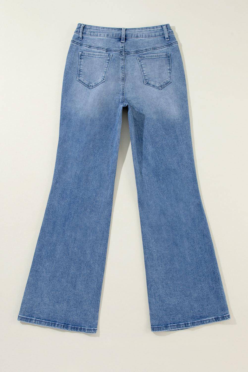 Ashleigh Blue Acid Wash nödställda breda ben med hög midja jeans