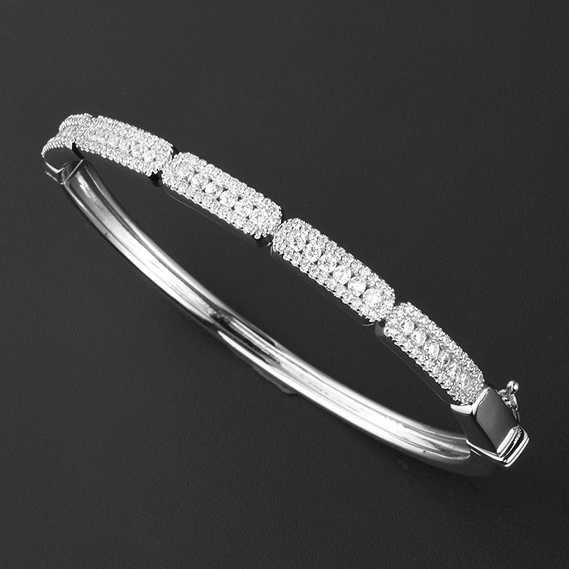 LuxeJewels™ + DiamondLink– Bamboo Elegance Bangle (925 & 18K Rosé)