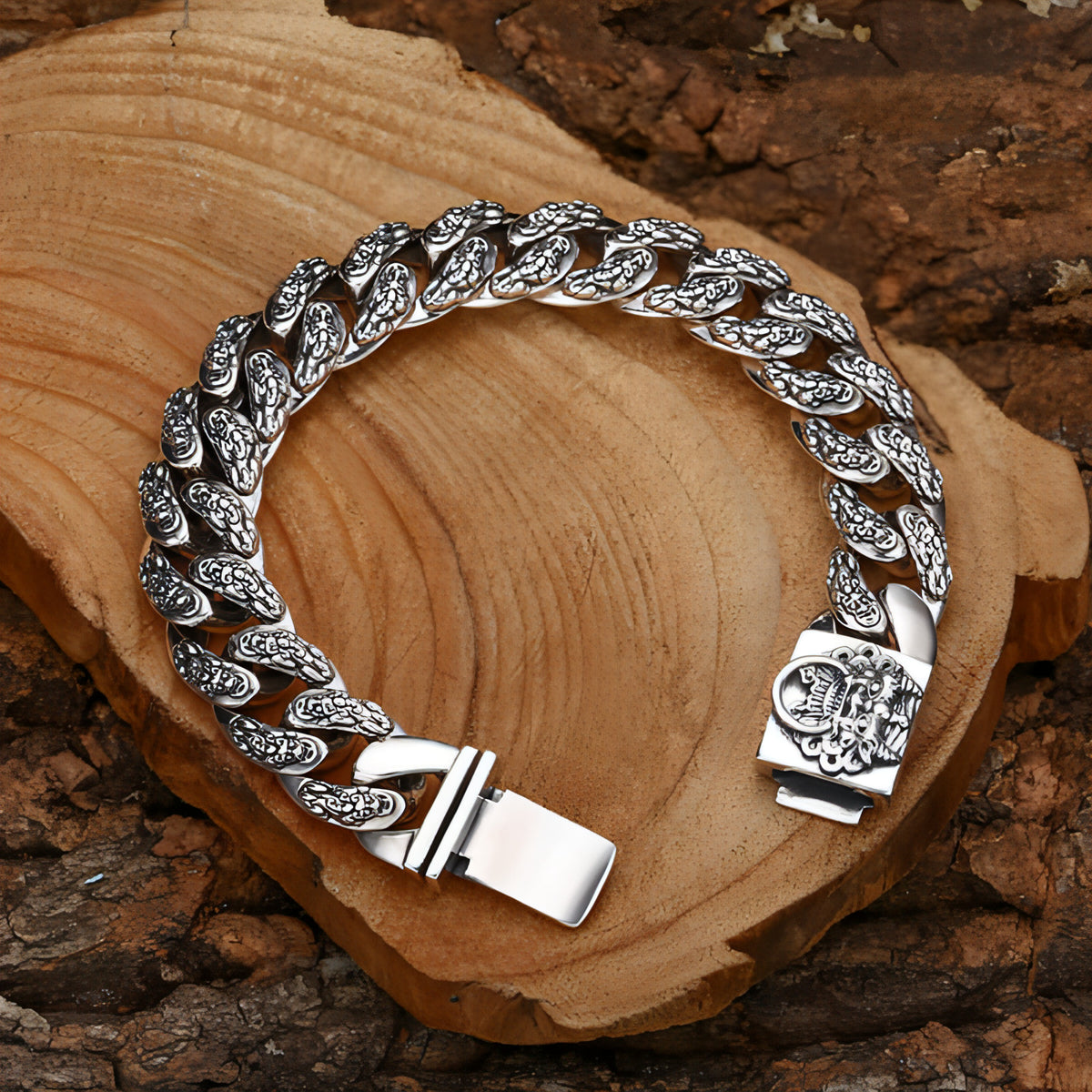 925 Sterling Silver Faucet Bracelet Money Drawing Pi Xiu Men's Thick Type Thai Silver Vintage Distressed Trendy Unique Ornament