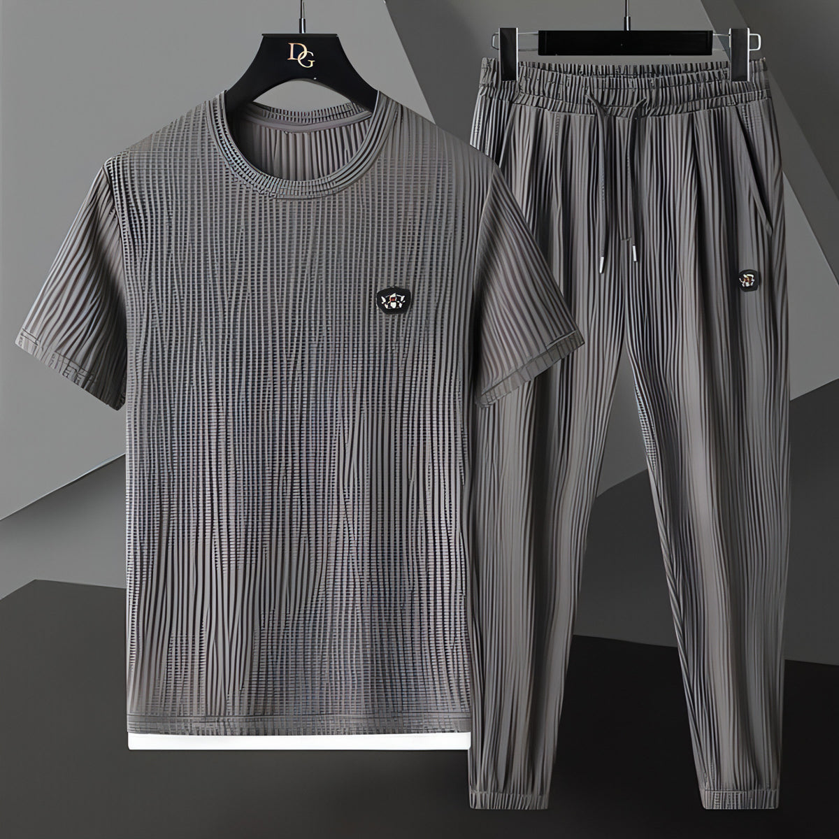Men's Fashion Casual Exercise Quick-drying Short Sleeve Trousers Suit