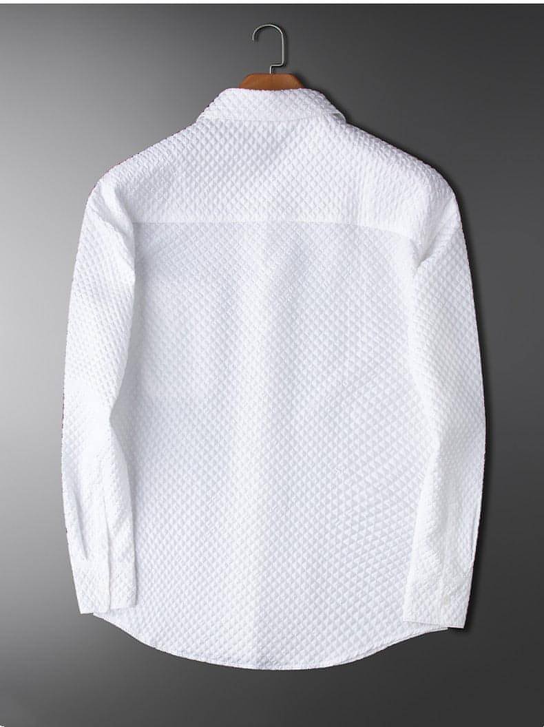 Camisa de vestir blanca de manga larga para hombre