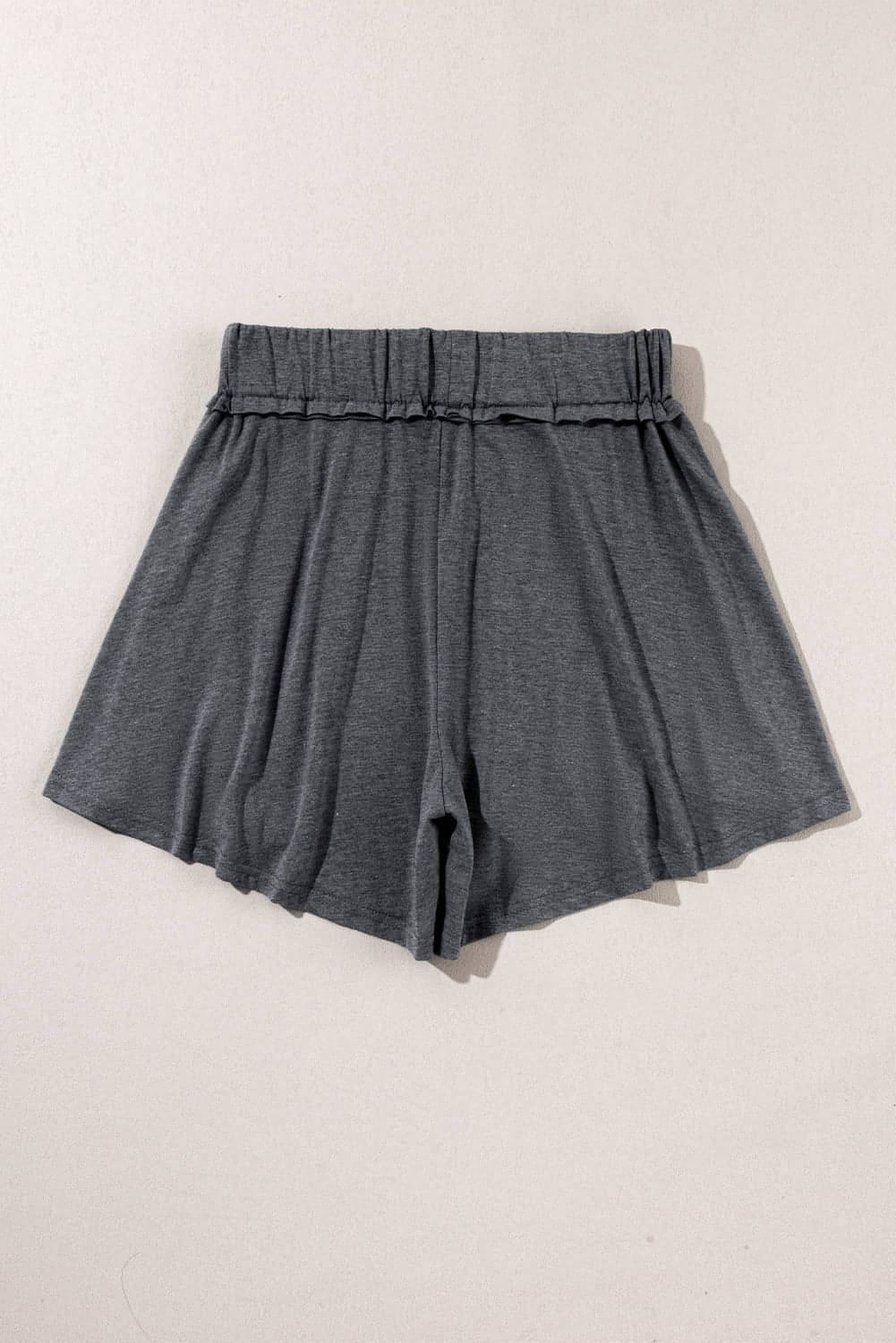 Graue Culotte-Shorts mit elastischem Bund