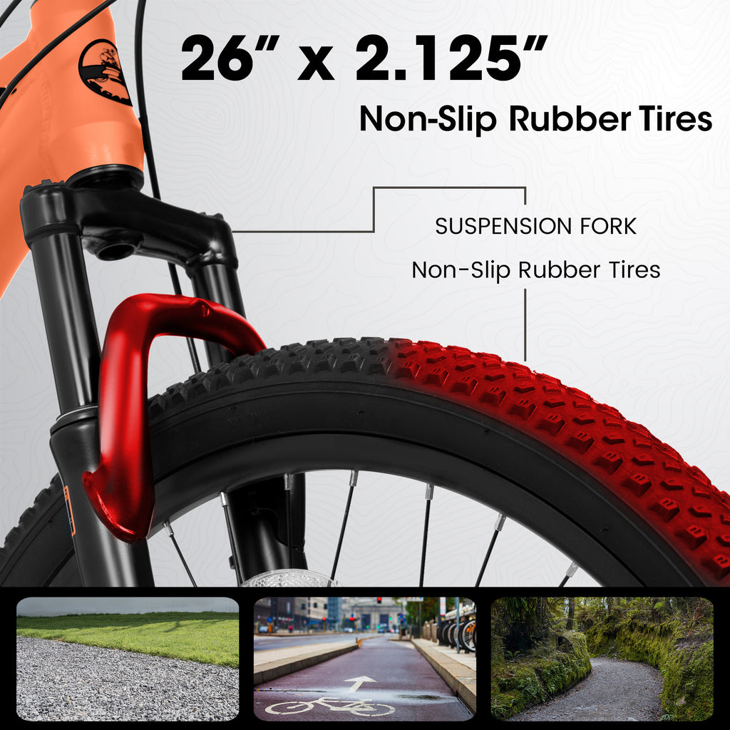 TrailLite™ – 26" ALUMINIUM Mountain Bike (21-Speed, Dual Disc, Orange)