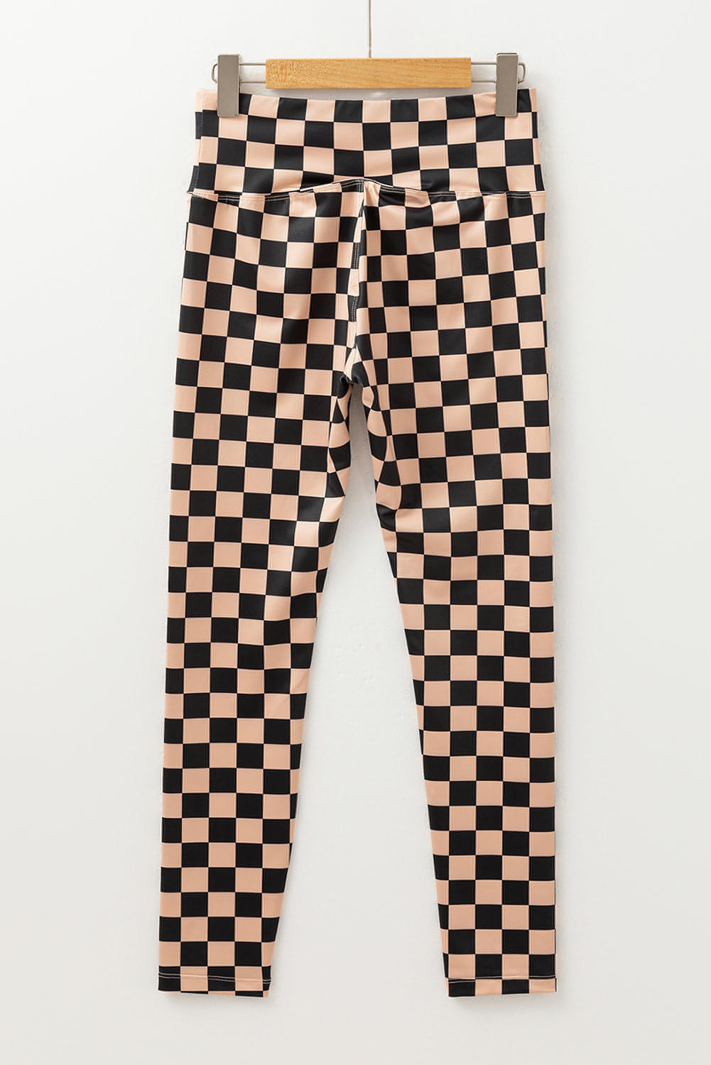 Kaki rutigt mönster hög midja mager leggings